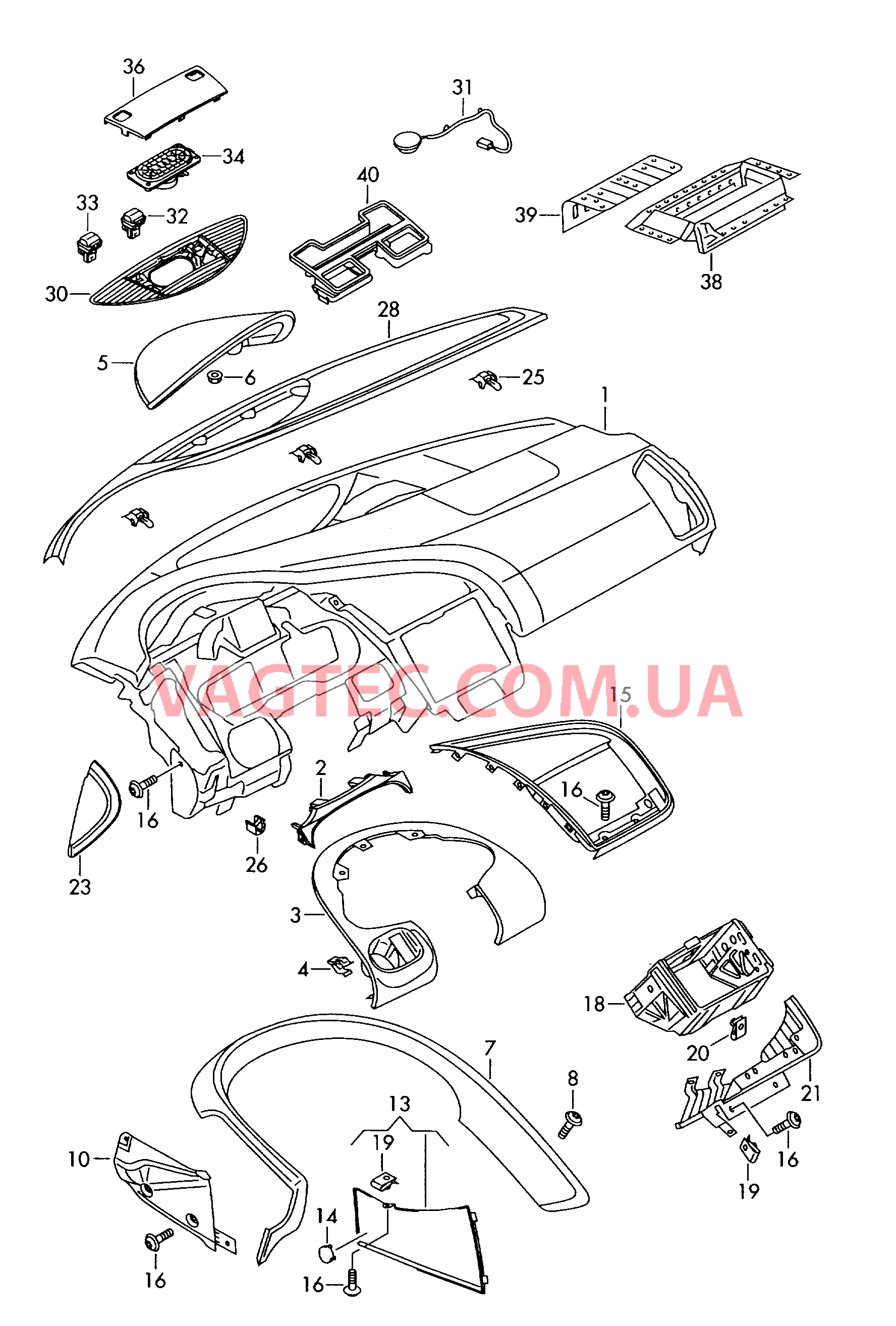 Панель приборов Детали, встроен. в пан. приб.  для AUDI R8 2010