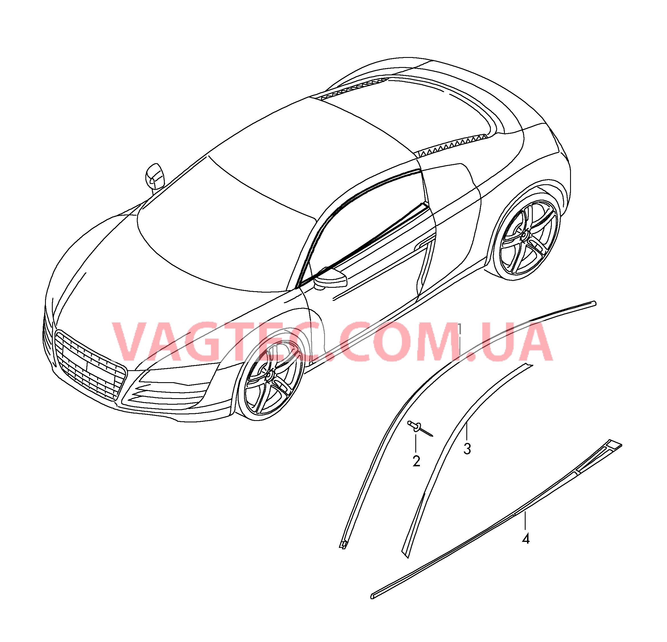 Декоративная накладка крыши Накладка для двери  для AUDI R8 2014