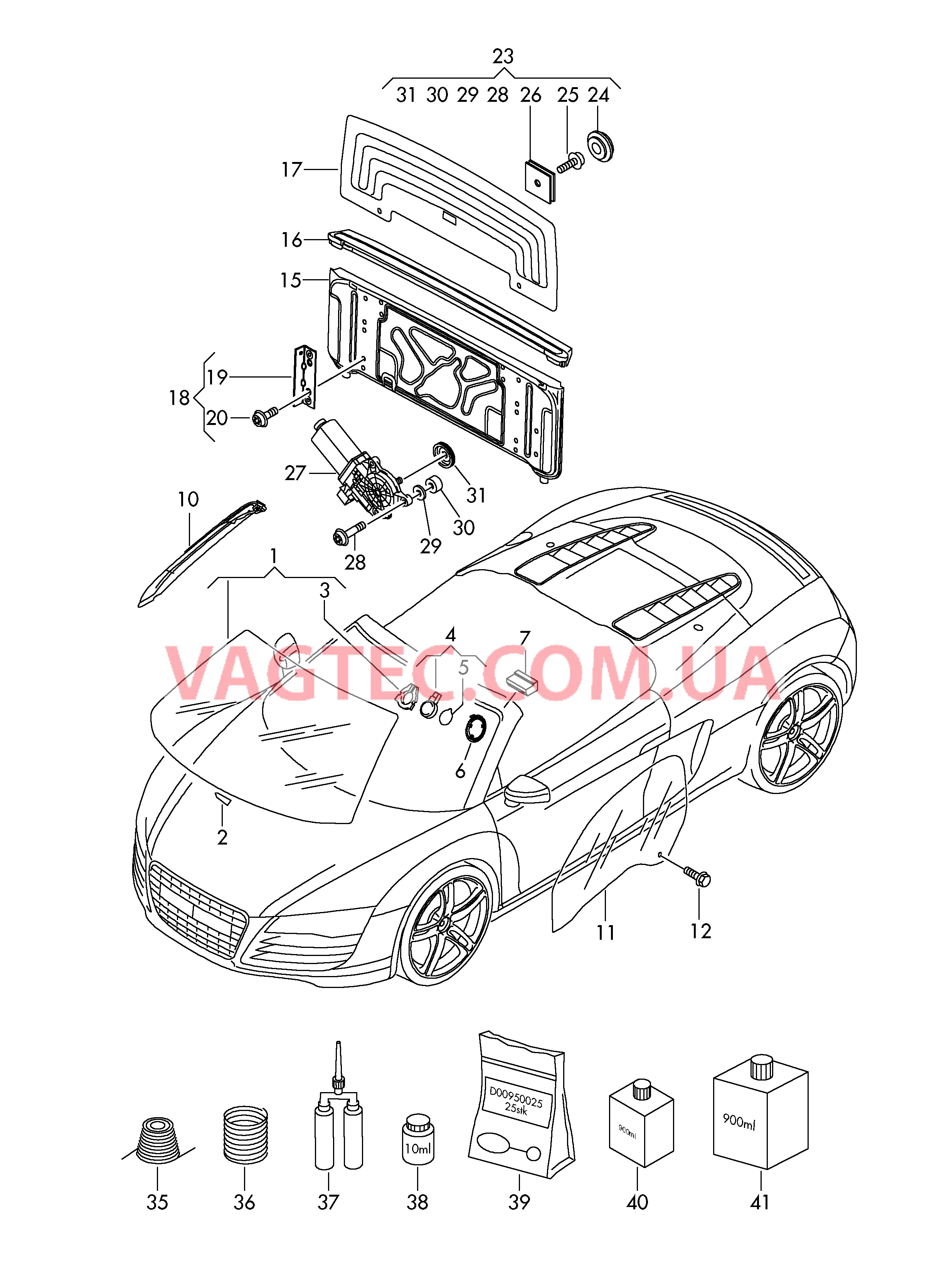 Стёкла  для AUDI R8 2009