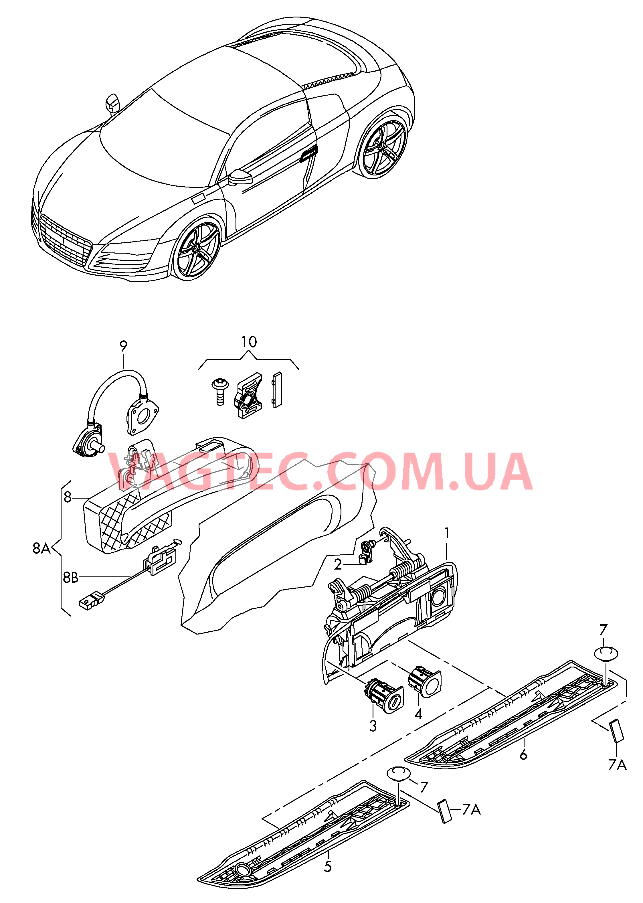 Ручка двери снаружи  для AUDI R8 2009