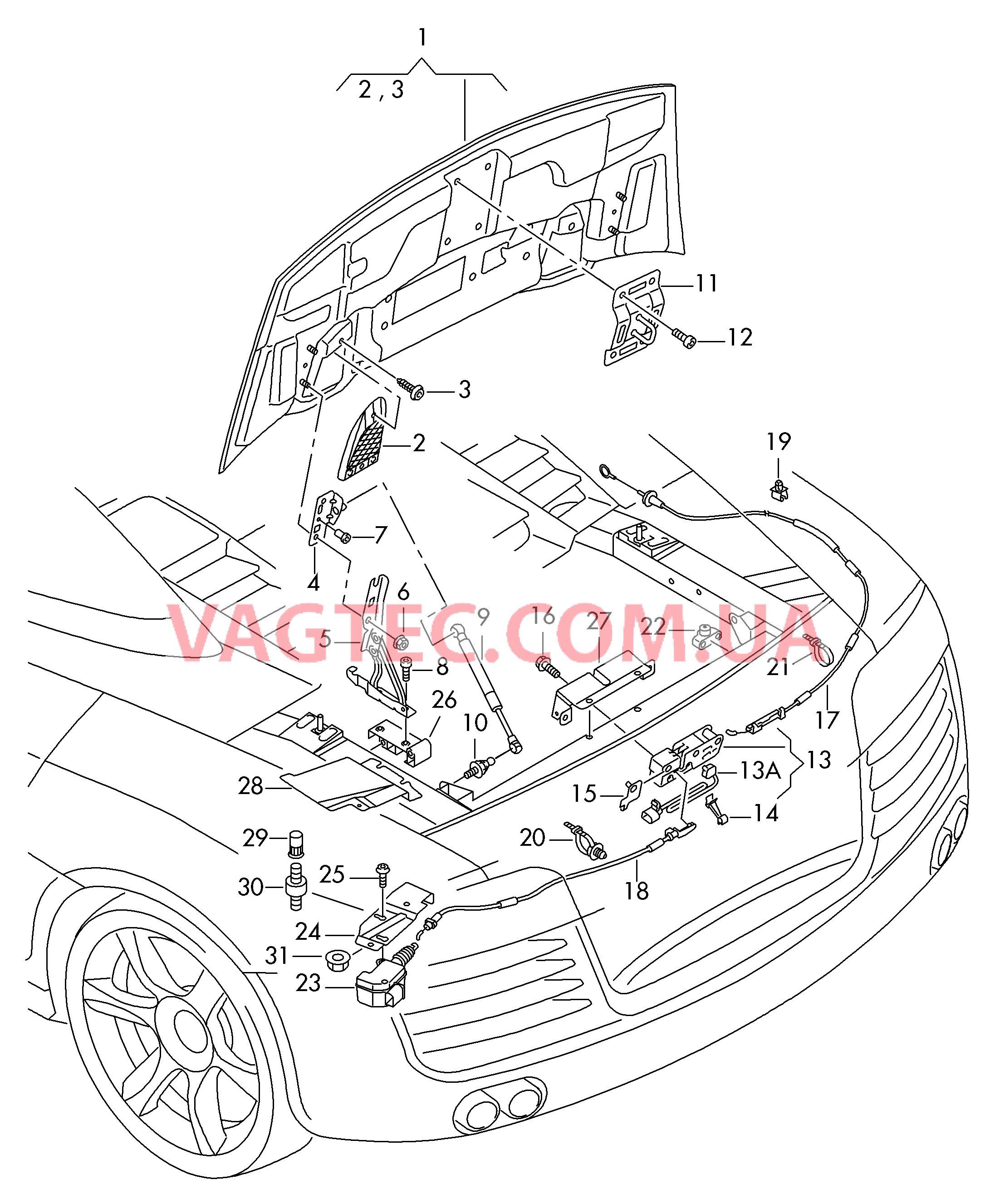 Крышка багажного отсека  для AUDI R8 2009