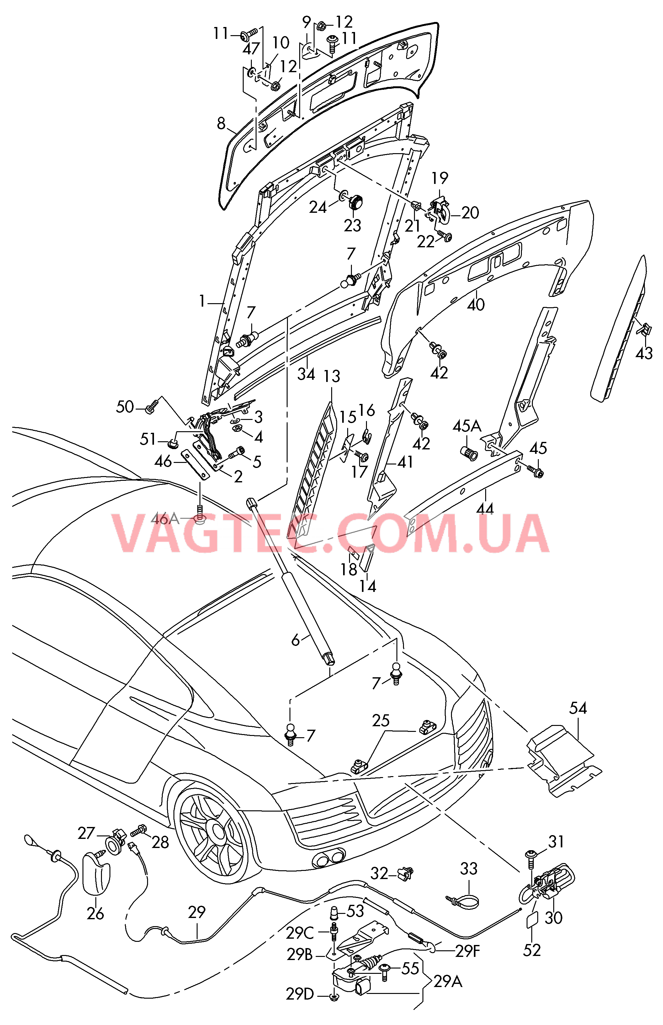 Крышка багажного отсека  для AUDI R8 2008