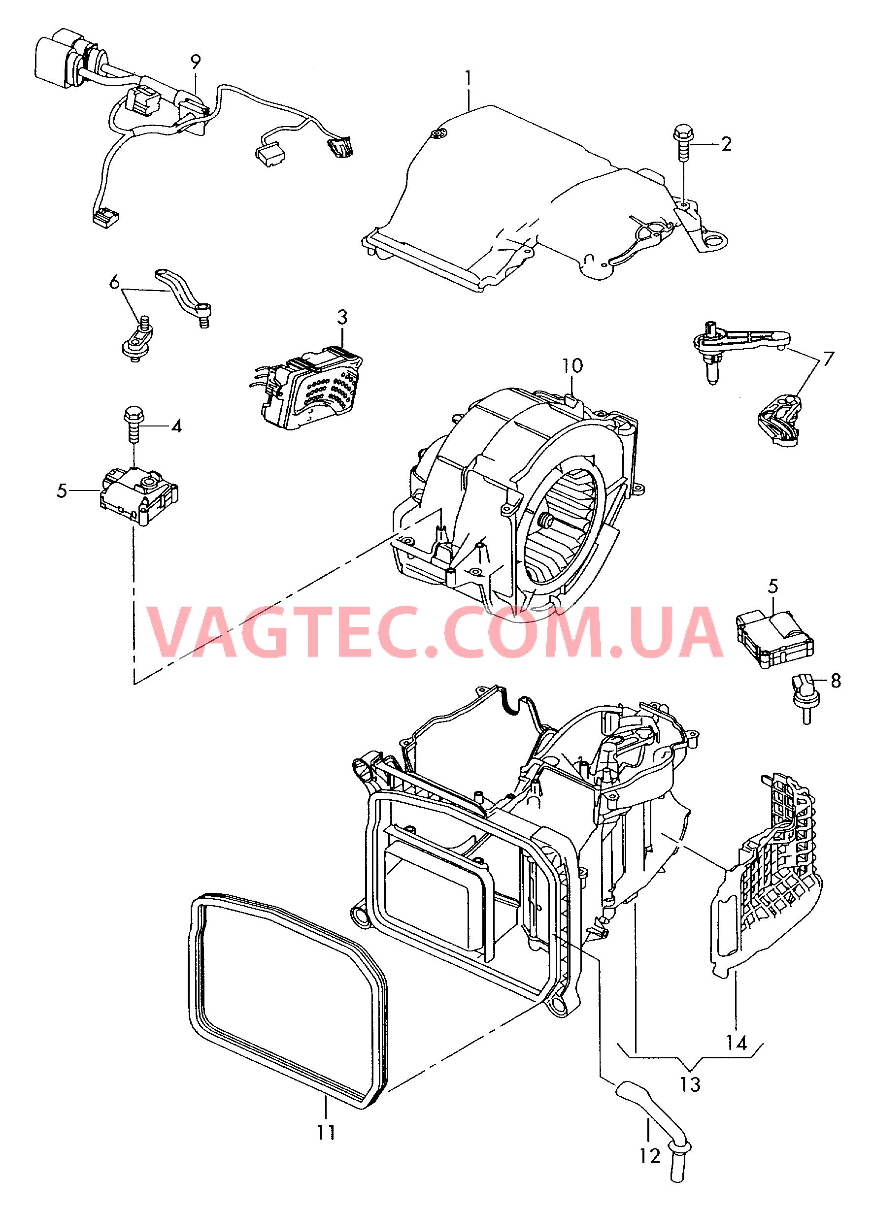 Воздухозаборник климатической установки с электронным рег.  для AUDI A6 2006