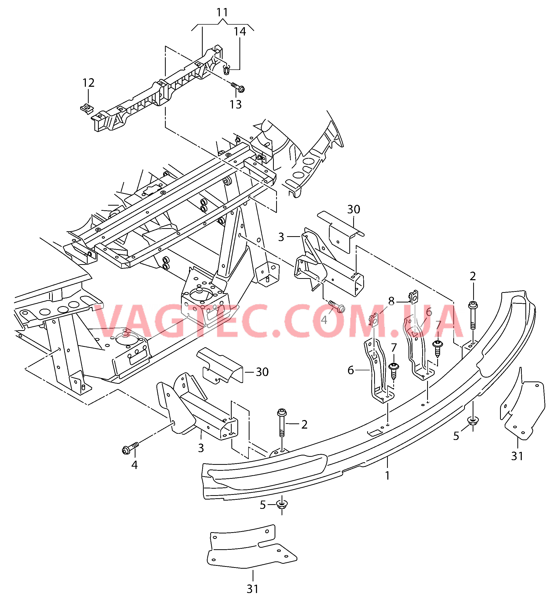 Кронштейн бампера  для AUDI R8 2013