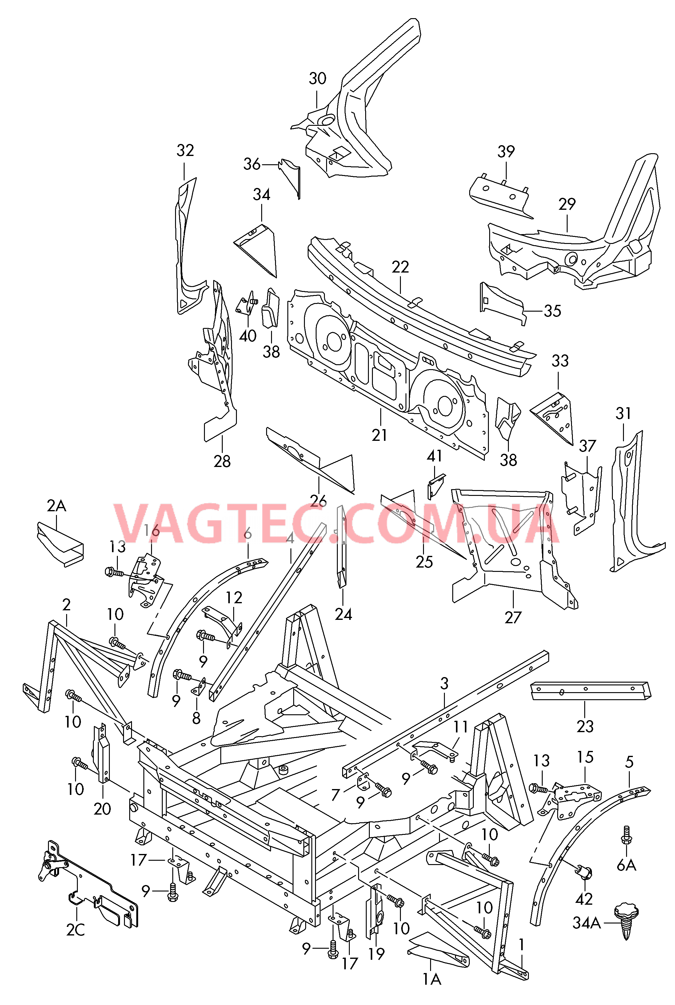 Передняя часть кузова Моторный щит Cтойка A внутри  для AUDI R8 2008