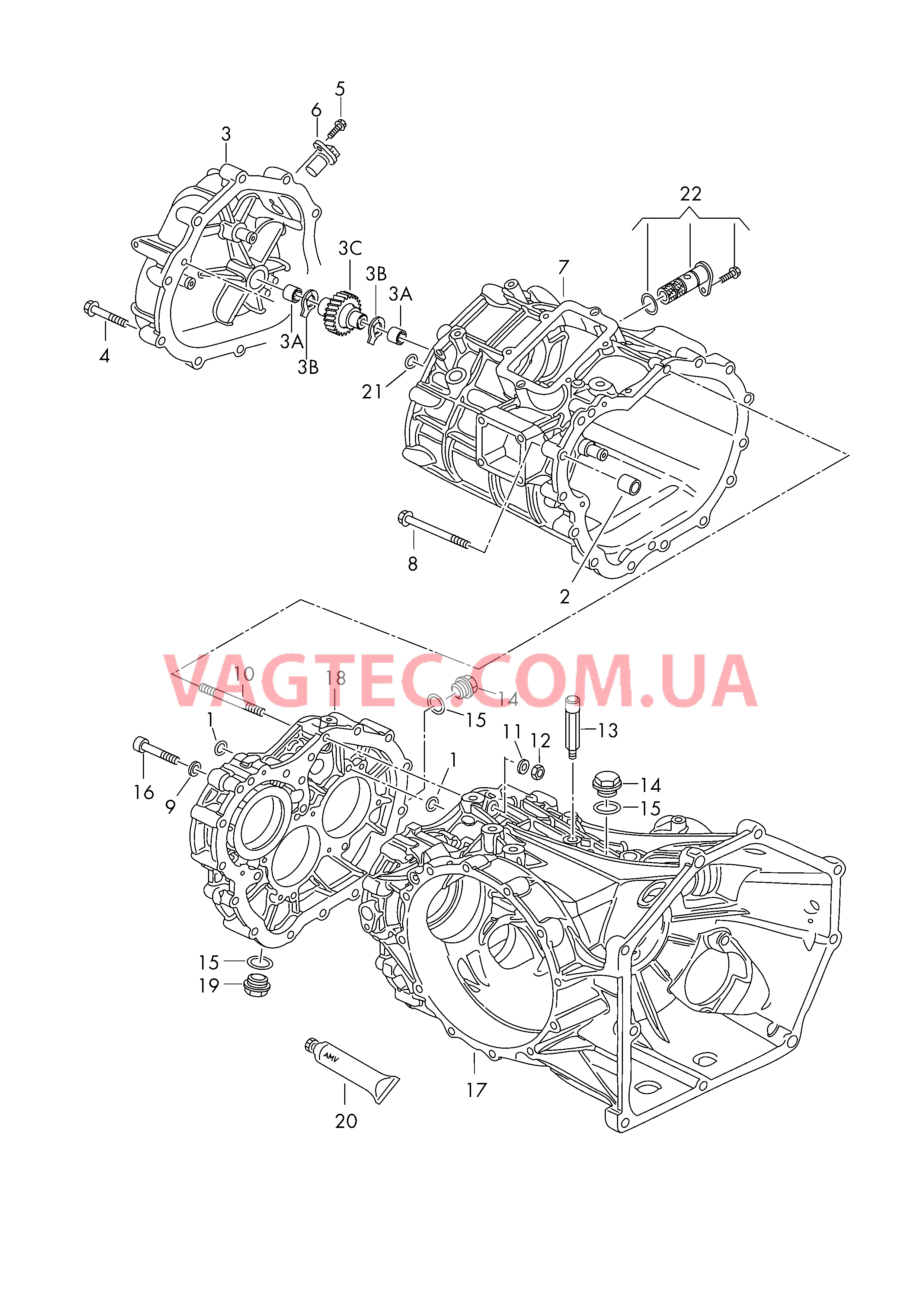 Картер коробки передач Автоматизированная МКП  6-ступ. механическая КП  для AUDI R8 2010