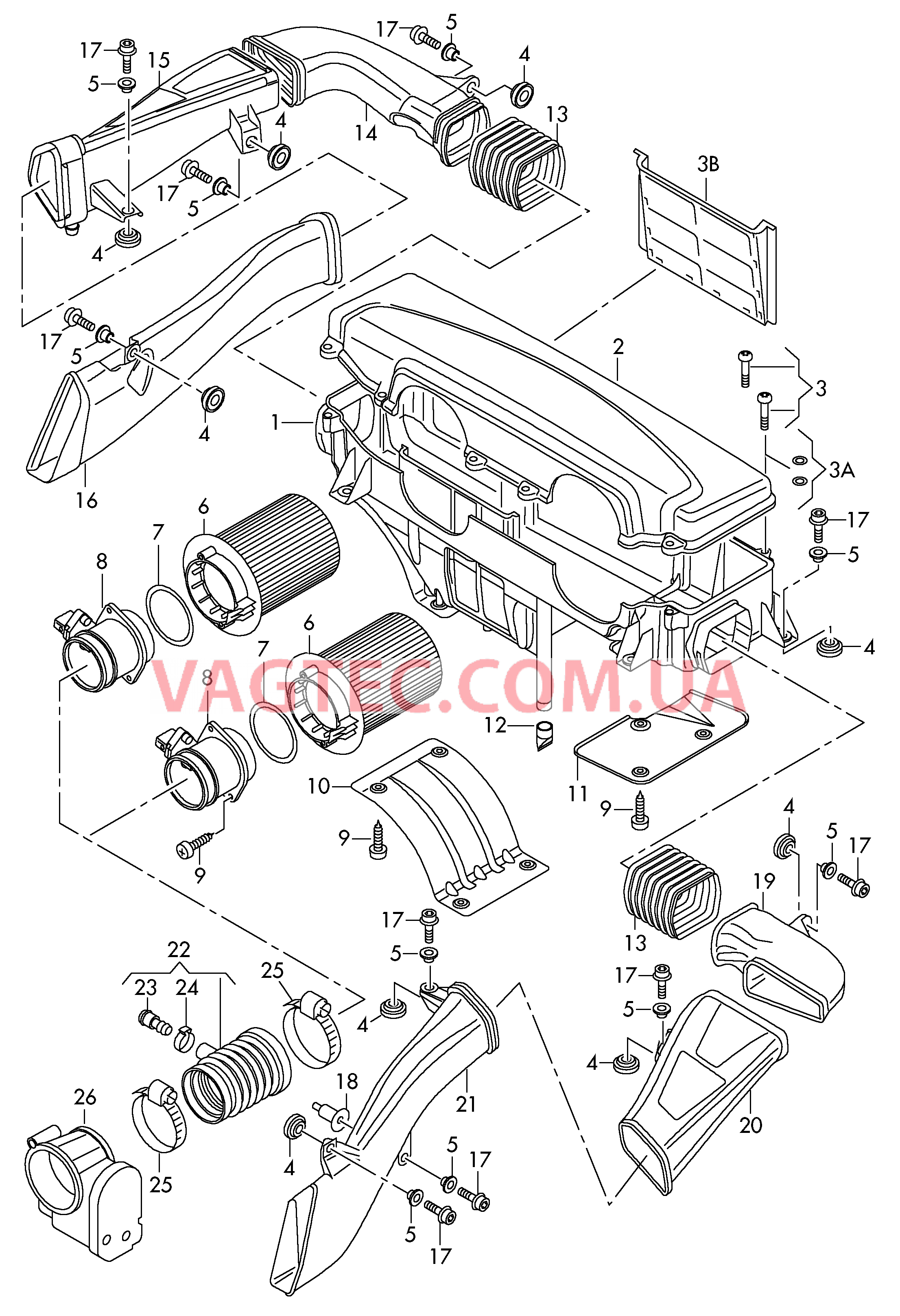 Возд. фильтр с сопутств. деталями  Расходомер воздуха  для AUDI R8 2007