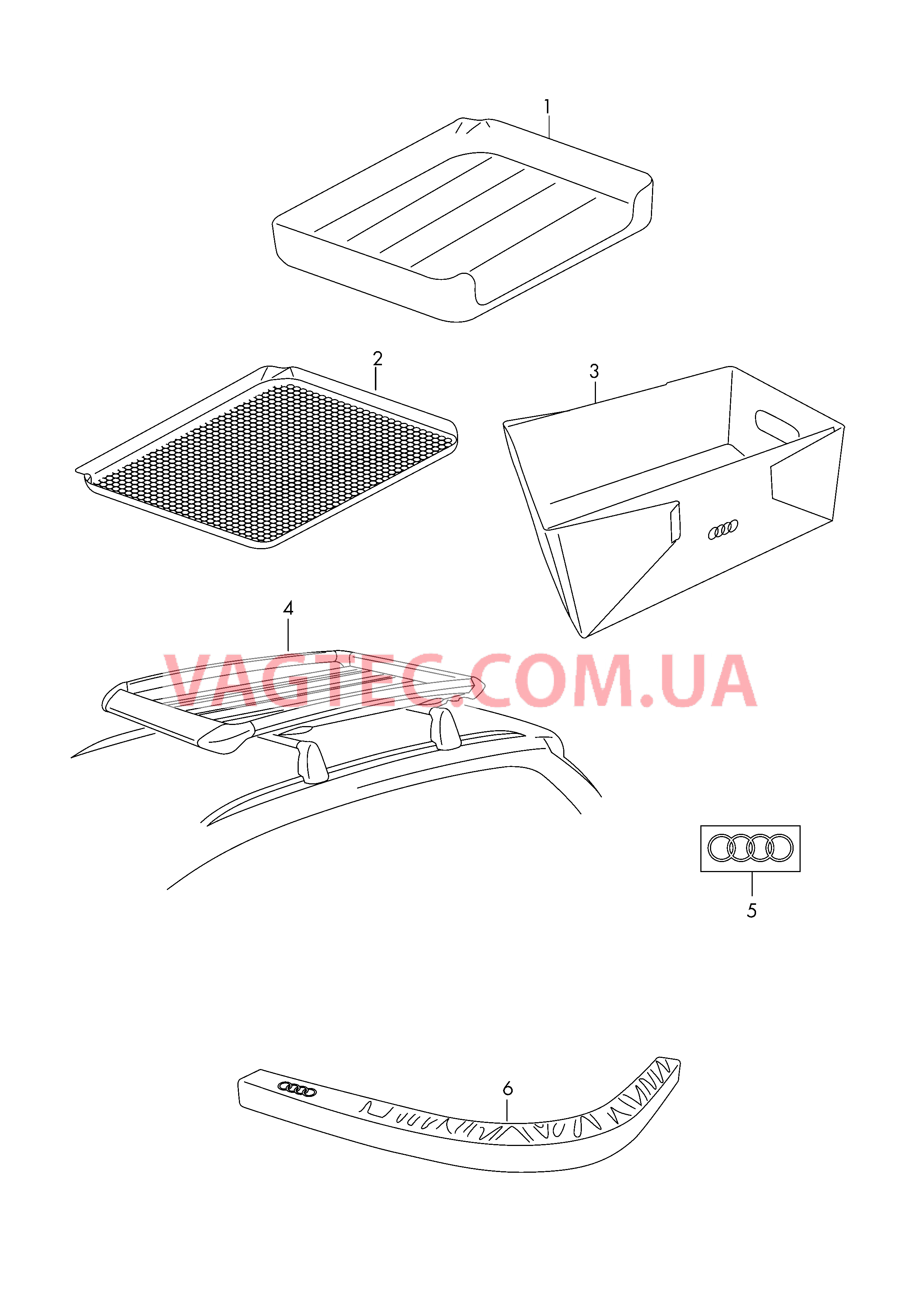 Оригинальные аксессуары для багажного отсека Крепление груза Набор принадлежностей  для AUDI RS3 2016