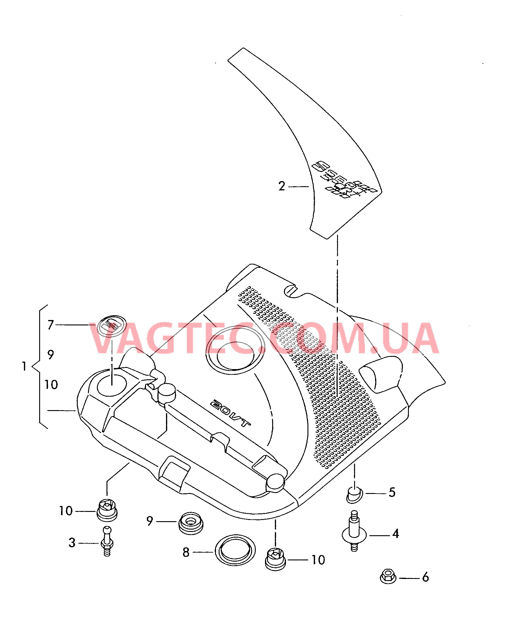 Защ. кожух впускн. коллектора  для SEAT Ibiza 2009