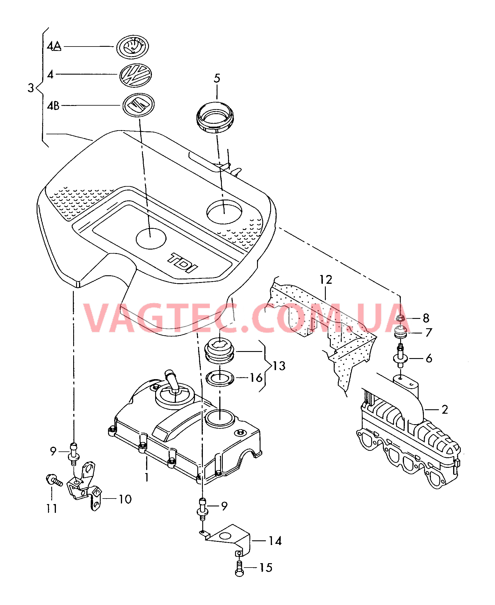 Защ. кожух впускн. коллектора  для SEAT CO 2004