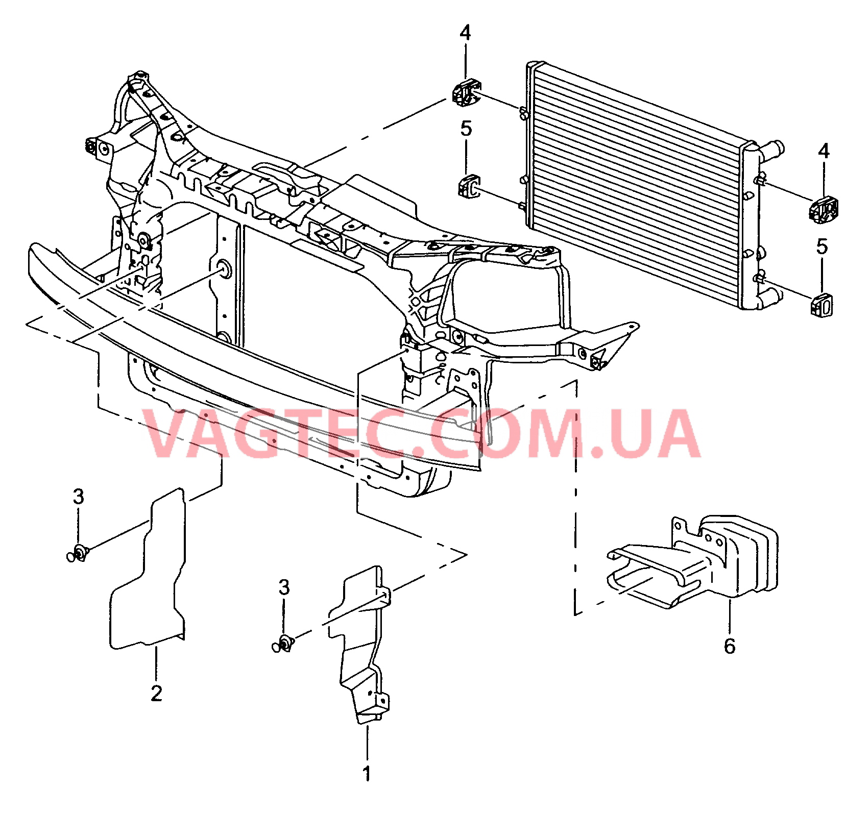 Кожух для радиатора ОЖ Трубопровод пневмосистемы  для SEAT CO 2003
