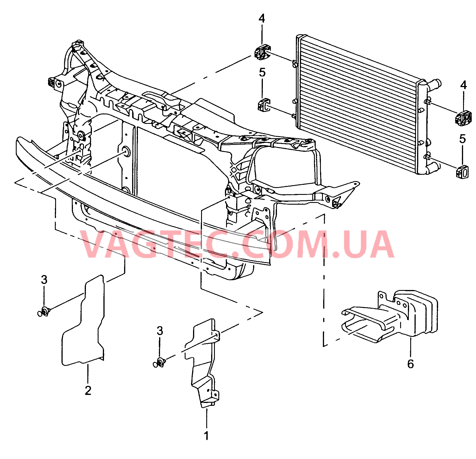 Кожух для радиатора ОЖ Трубопровод пневмосистемы  для SEAT CO 2004