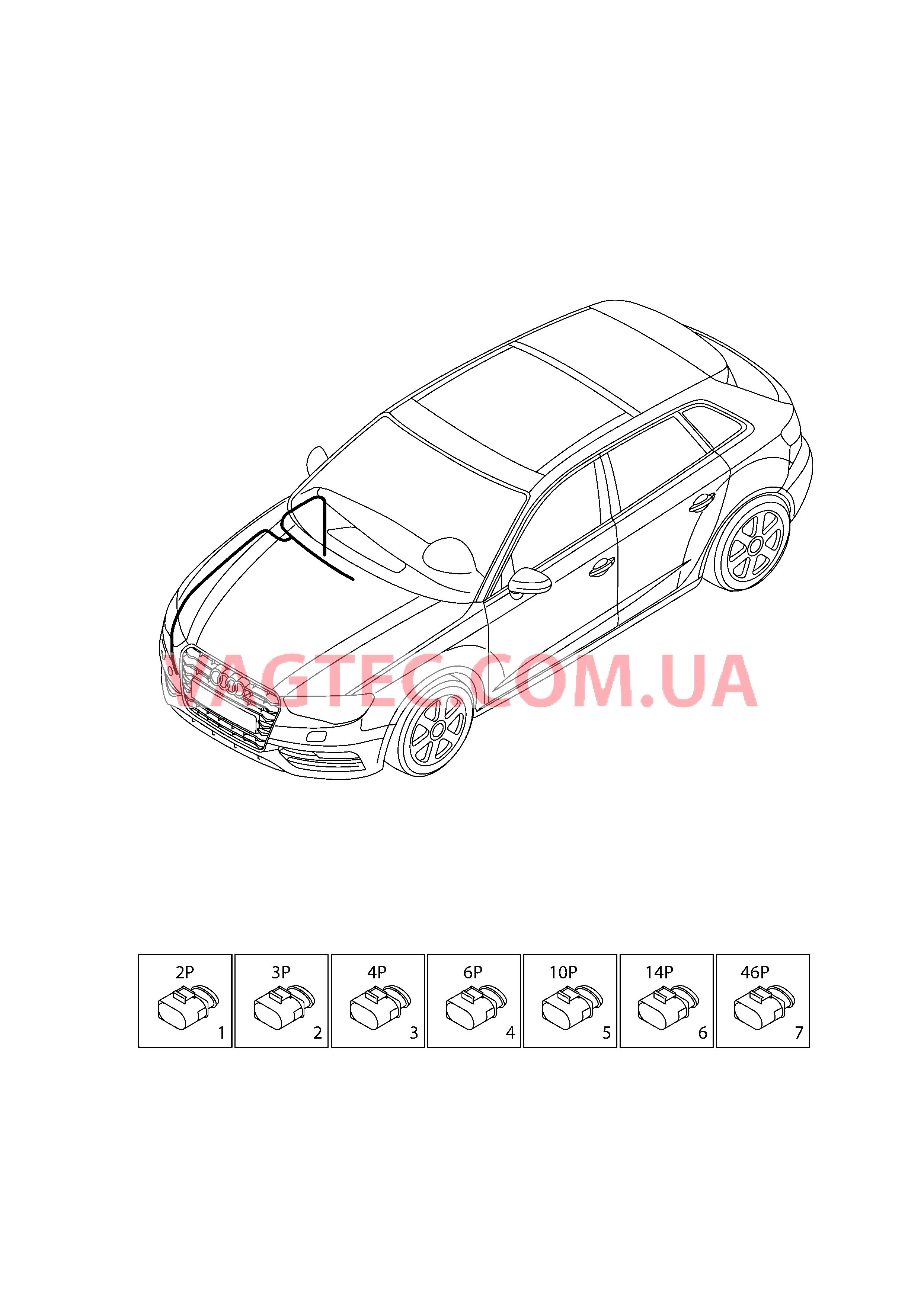 Детали не в сборе Жгут проводов для моторн. отс.                       Область:  для AUDI RS3 2017