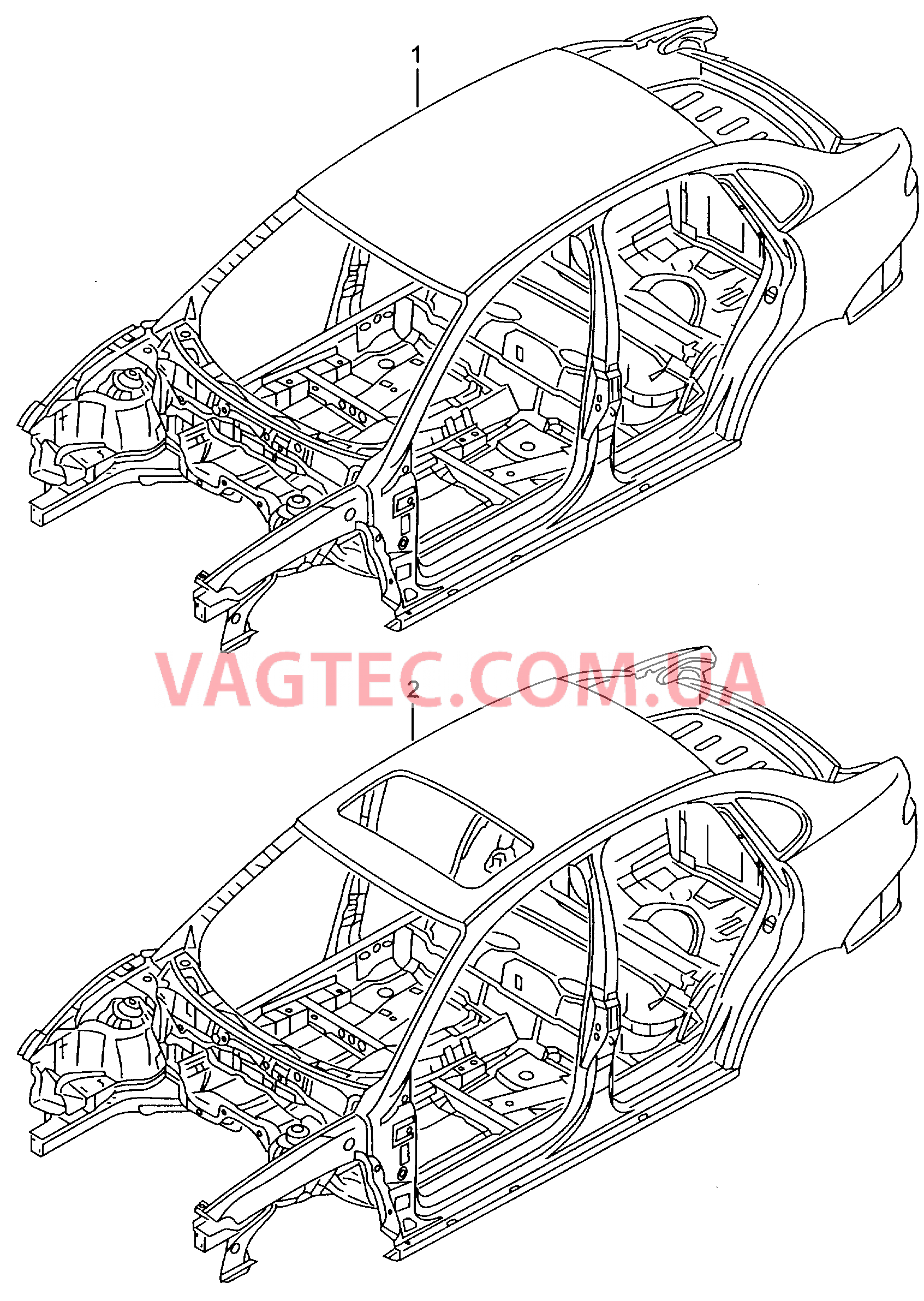 Кузов грунтованный,без капота, крышки багаж.,двер. и крыльев  для SEAT CO 2008