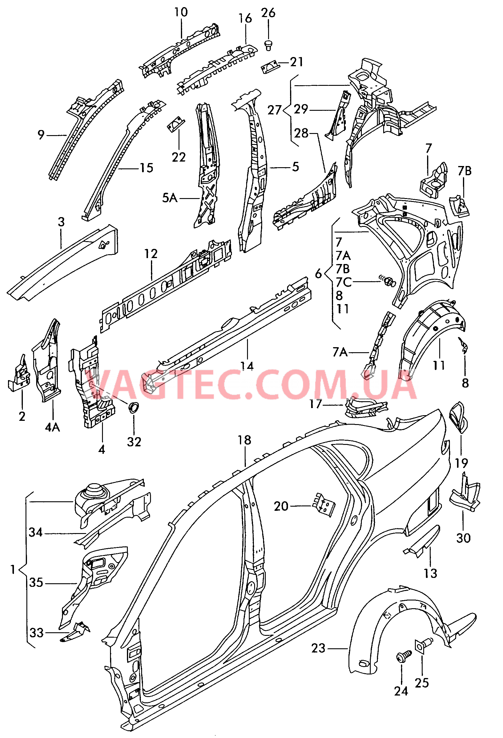 Деталь боковая Арка колеса  для SEAT CO 2009