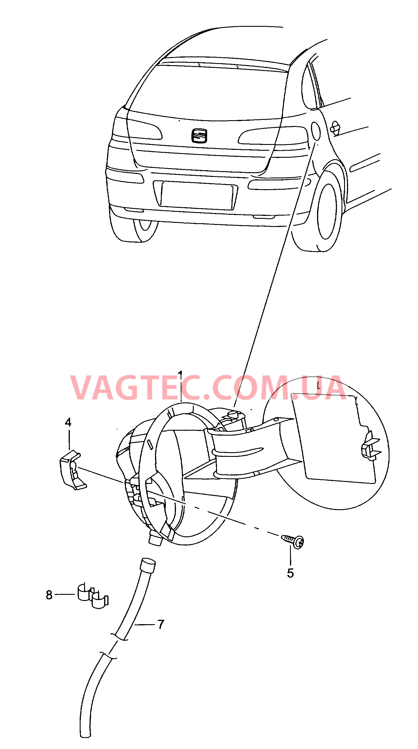 Крышка лючка залив. горловины  для SEAT CO 2008