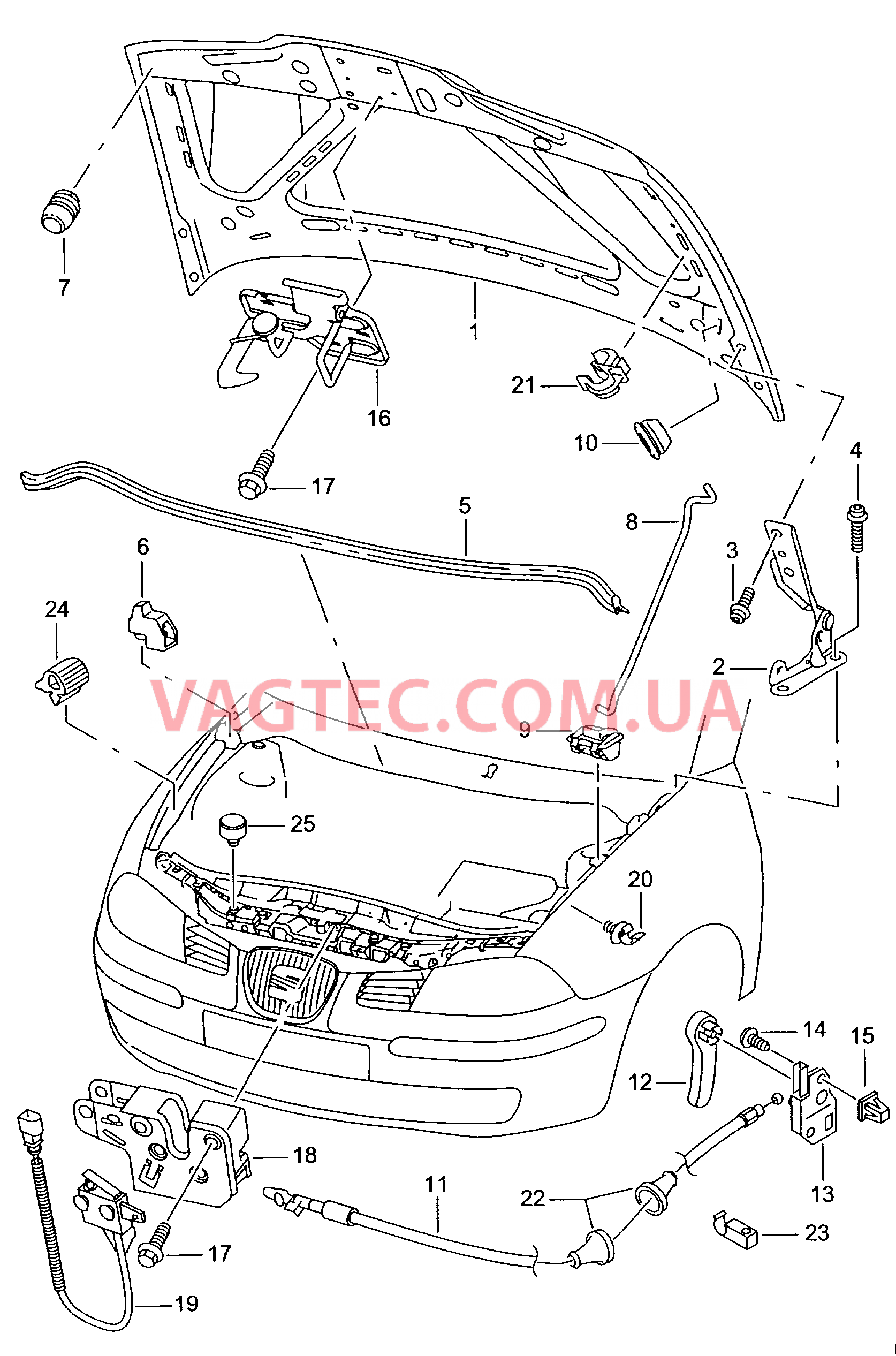 Капот  для SEAT Ibiza 2005