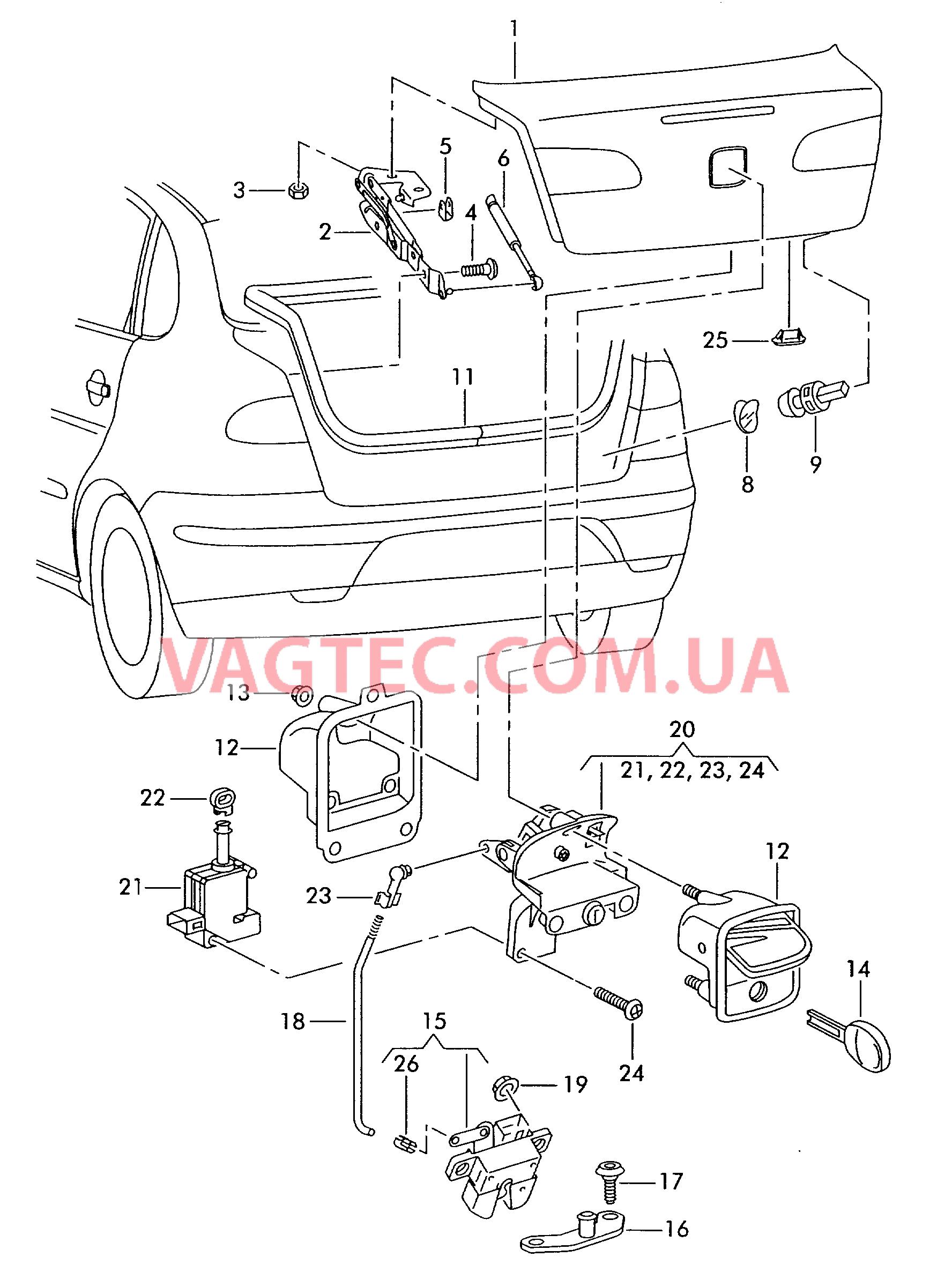 Крышка багажного отсека  для SEAT CO 2003