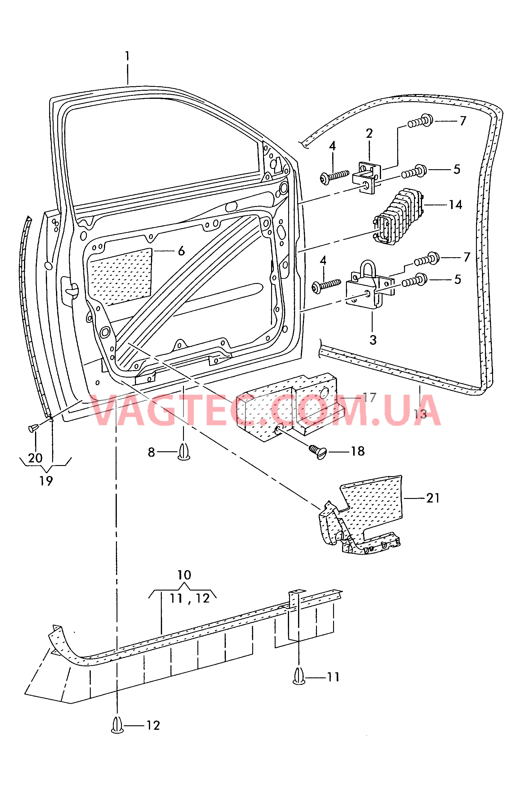 Двери Петля двери Уплотнитель двери  для SEAT CO 2005