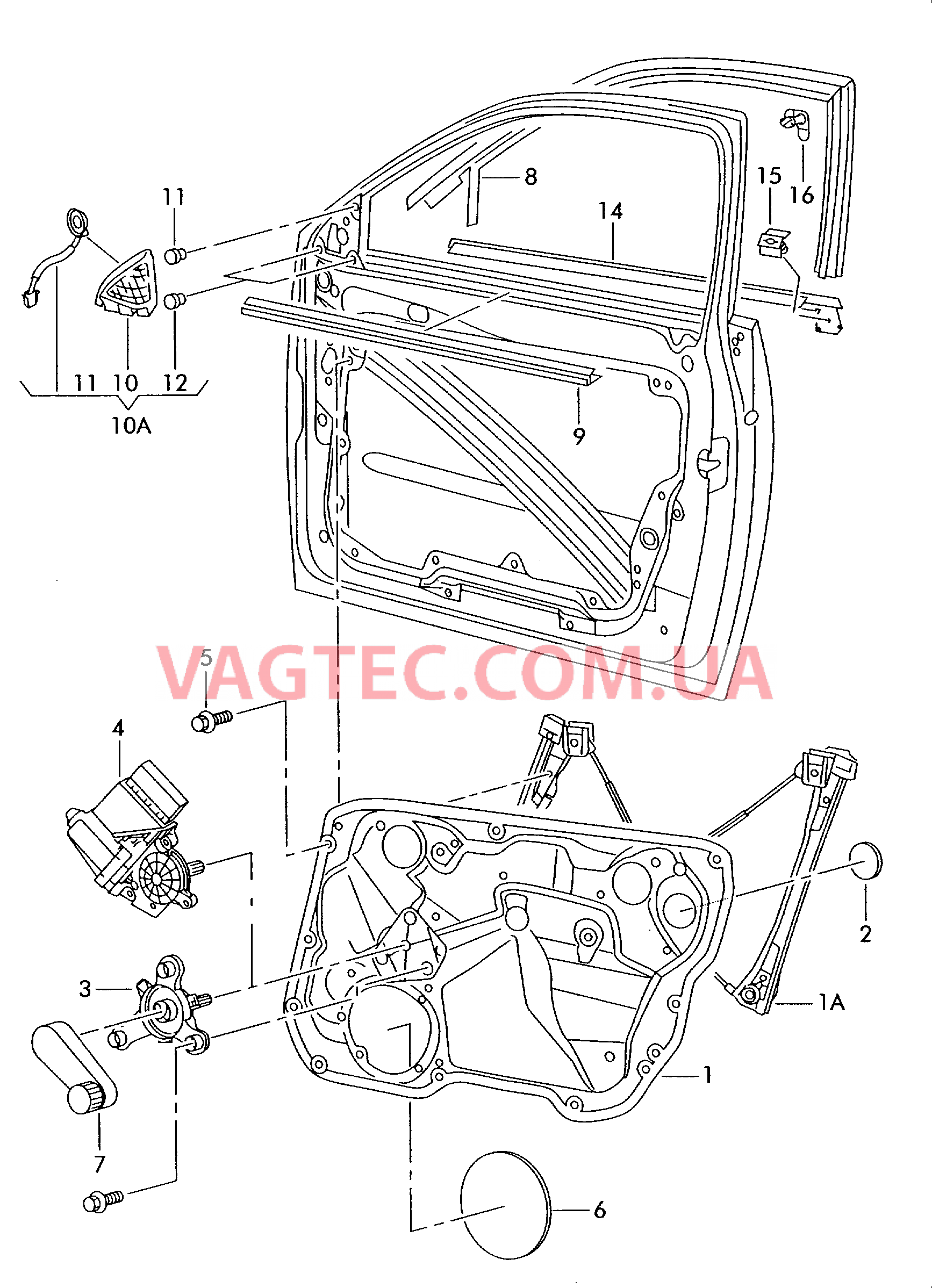 Cтеклоподъемник направляющая стекла Уплотнитель двери  для SEAT CO 2003