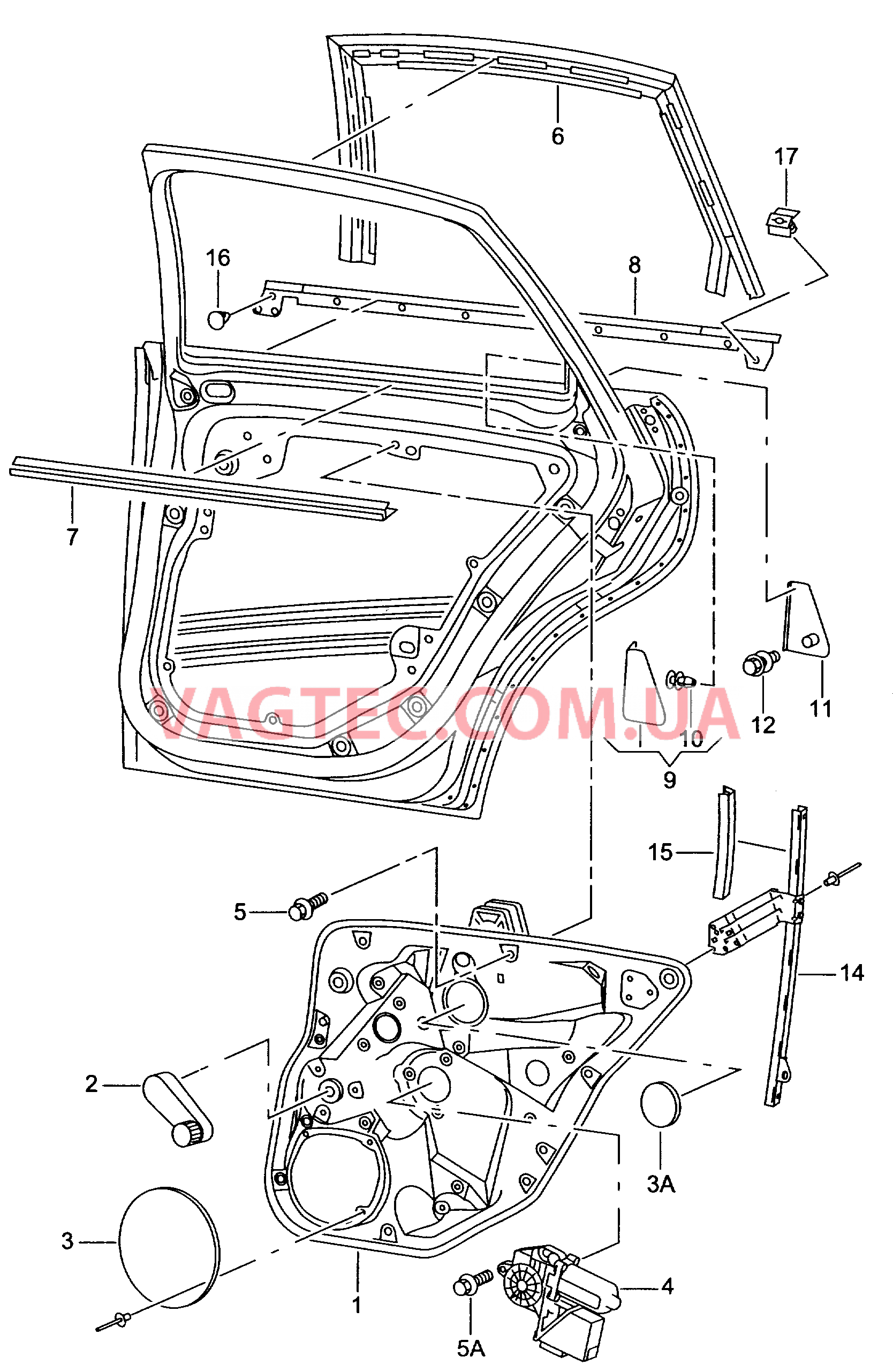 Cтеклоподъемник направляющая стекла Уплотнитель двери  для SEAT Ibiza 2007