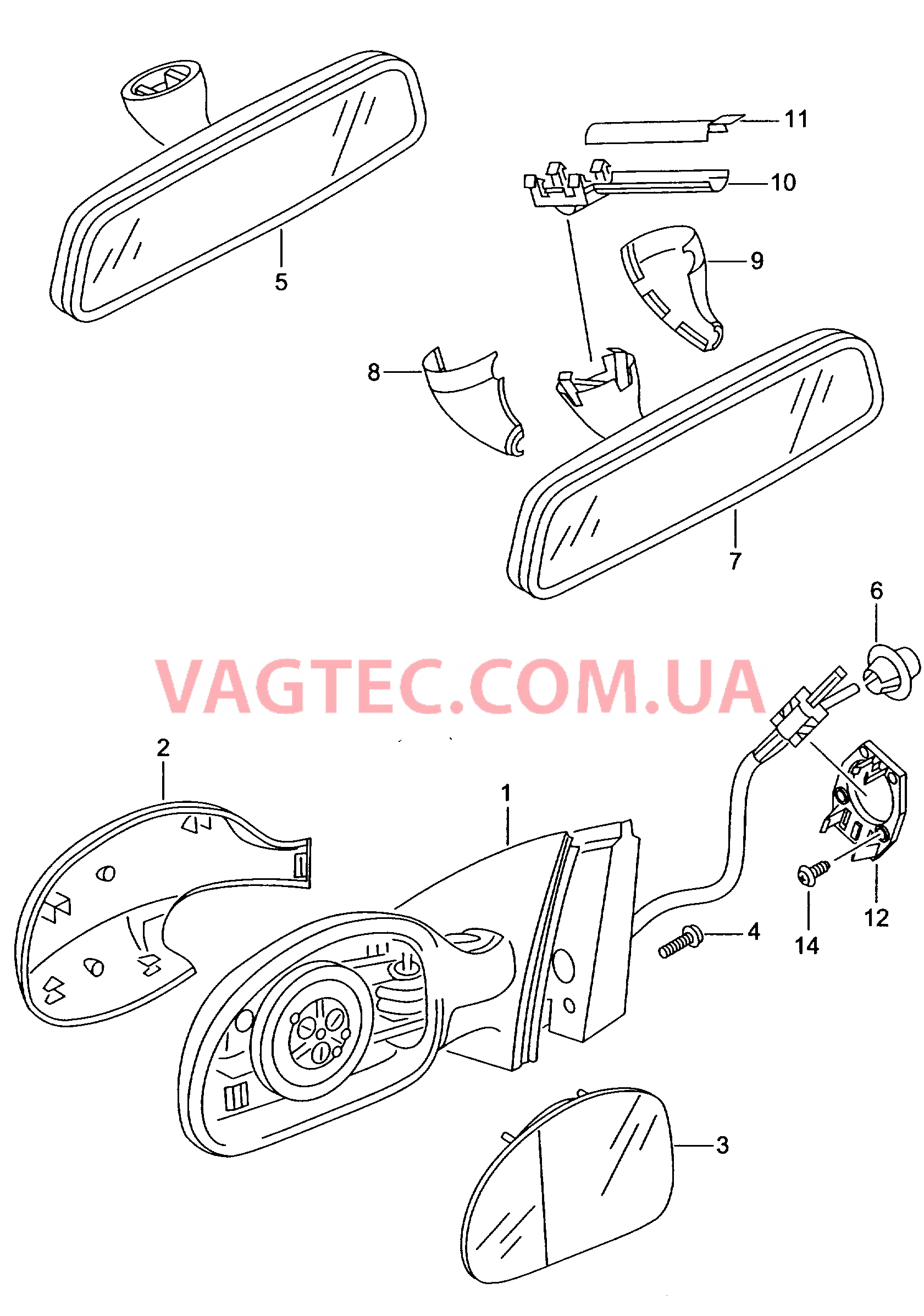 Наружные зеркала  для SEAT CO 2007