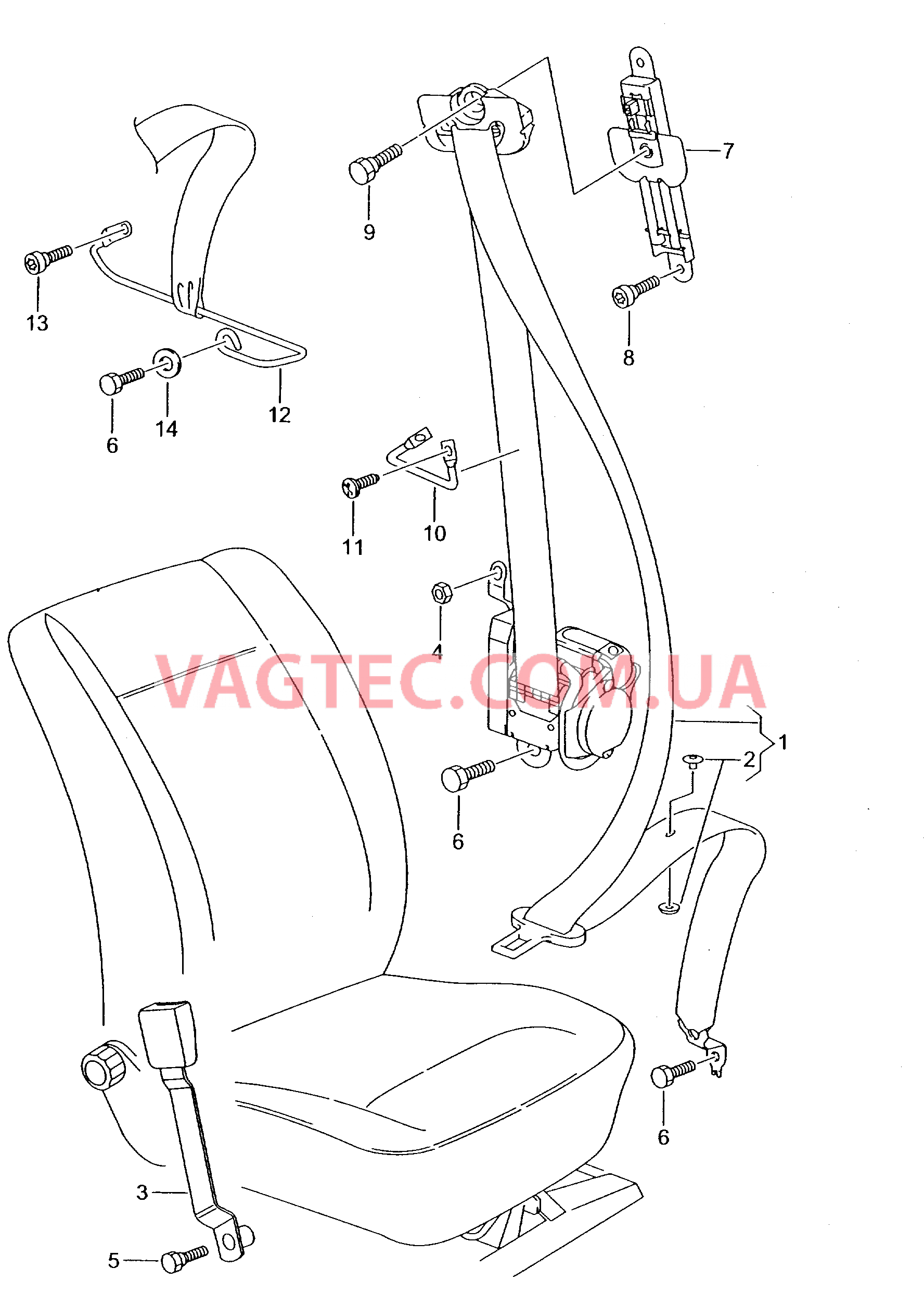 Трехточечн. ремень безопасн.  для SEAT CO 2006