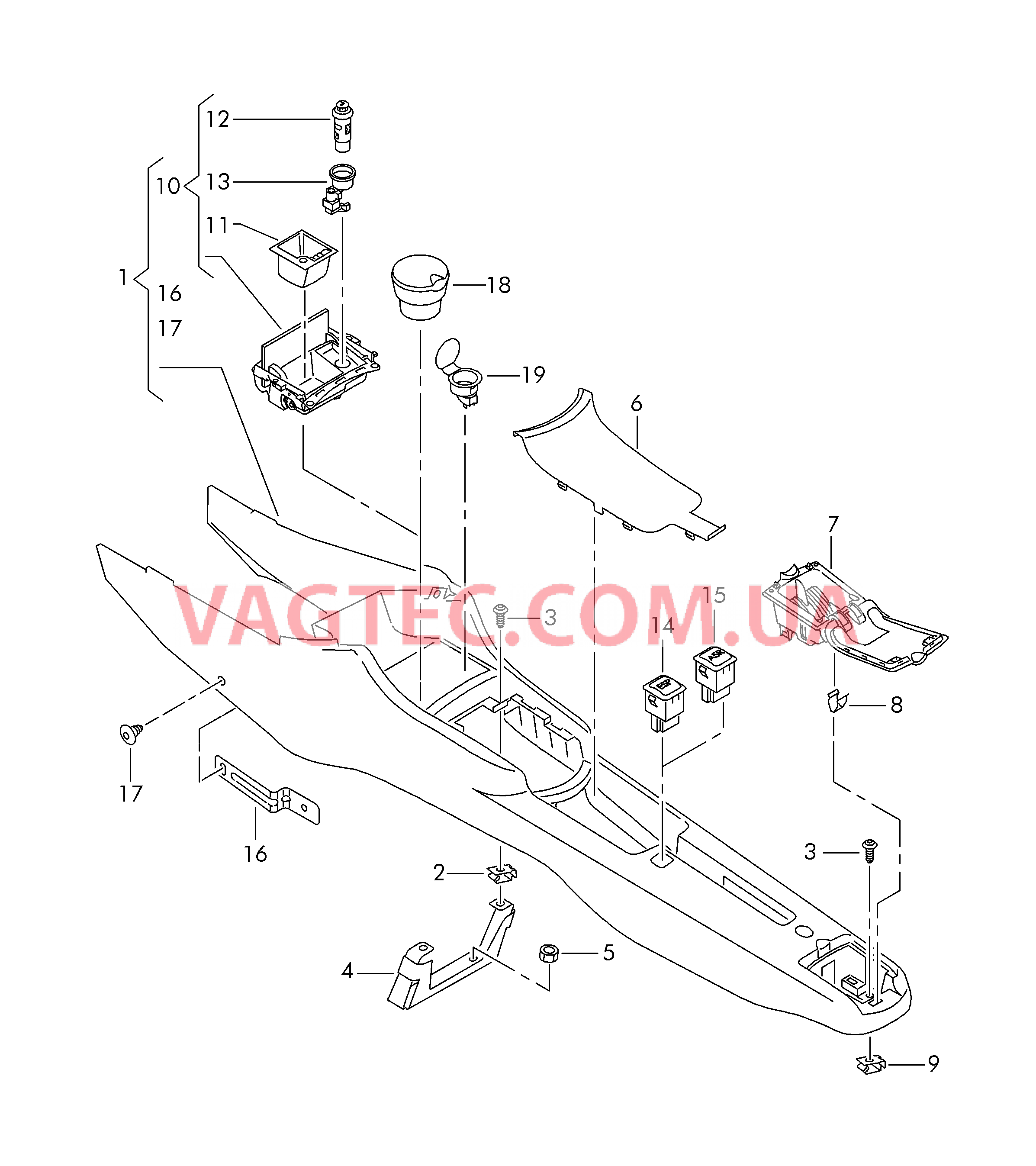 Центральная консоль  для SEAT CO 2004