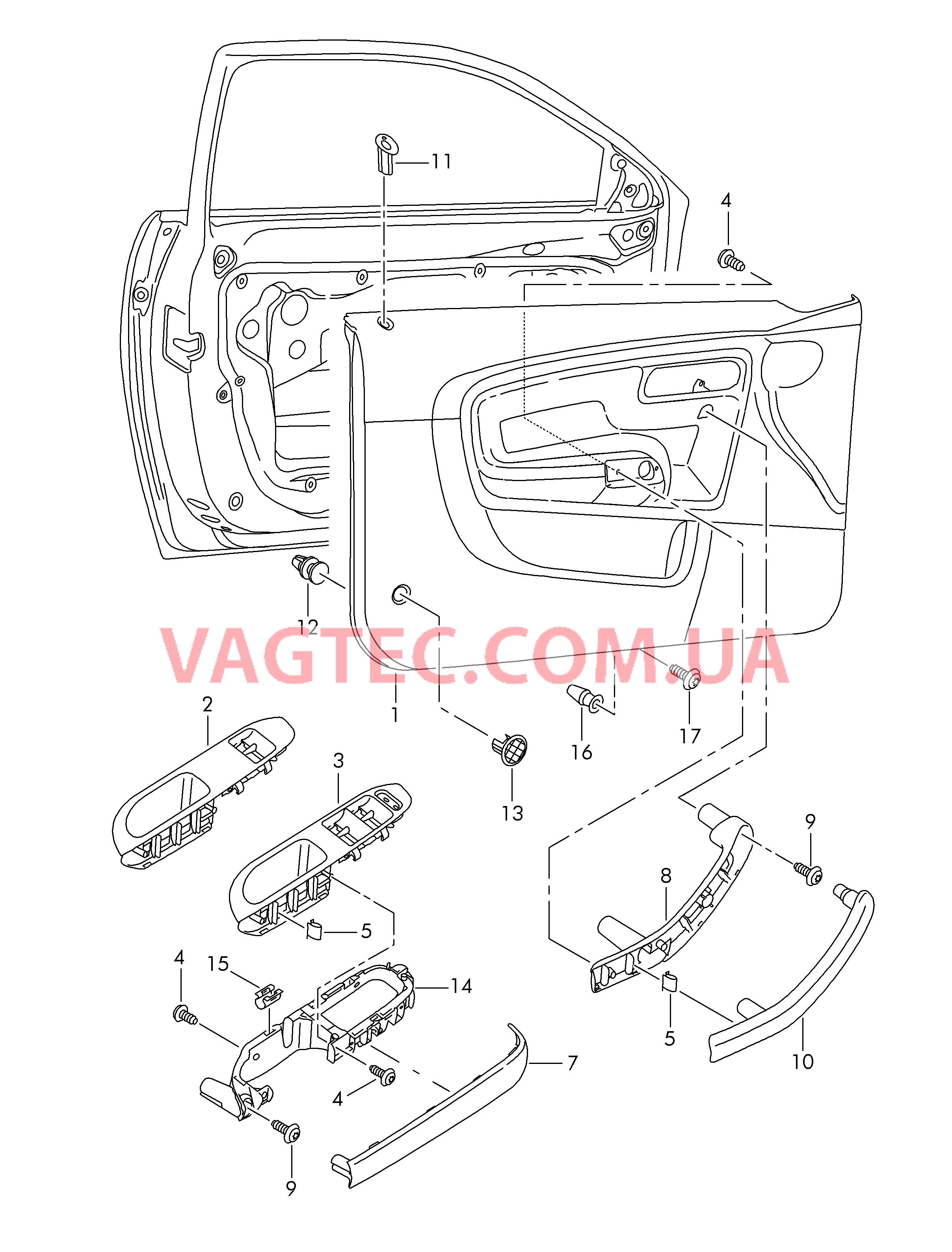 Обшивки дверей  F             >> 6L-6-124 500* для SEAT CO 2008