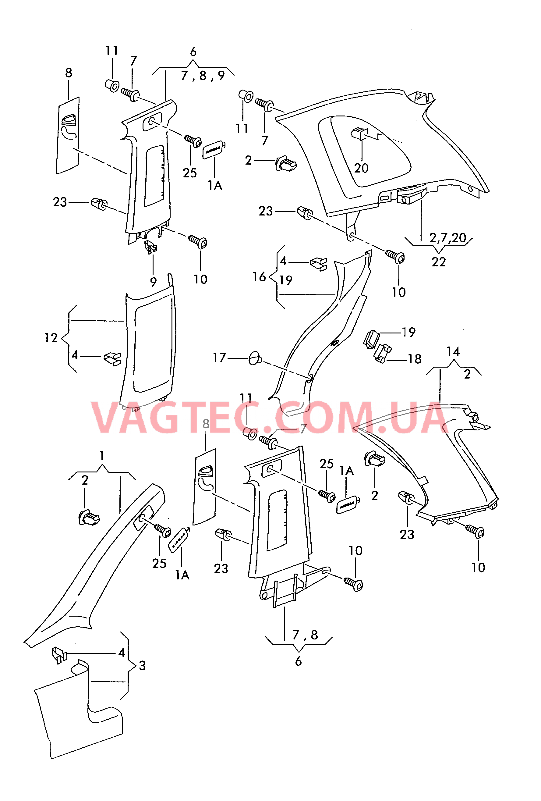 Облицовка стойки  для SEAT Ibiza 2005