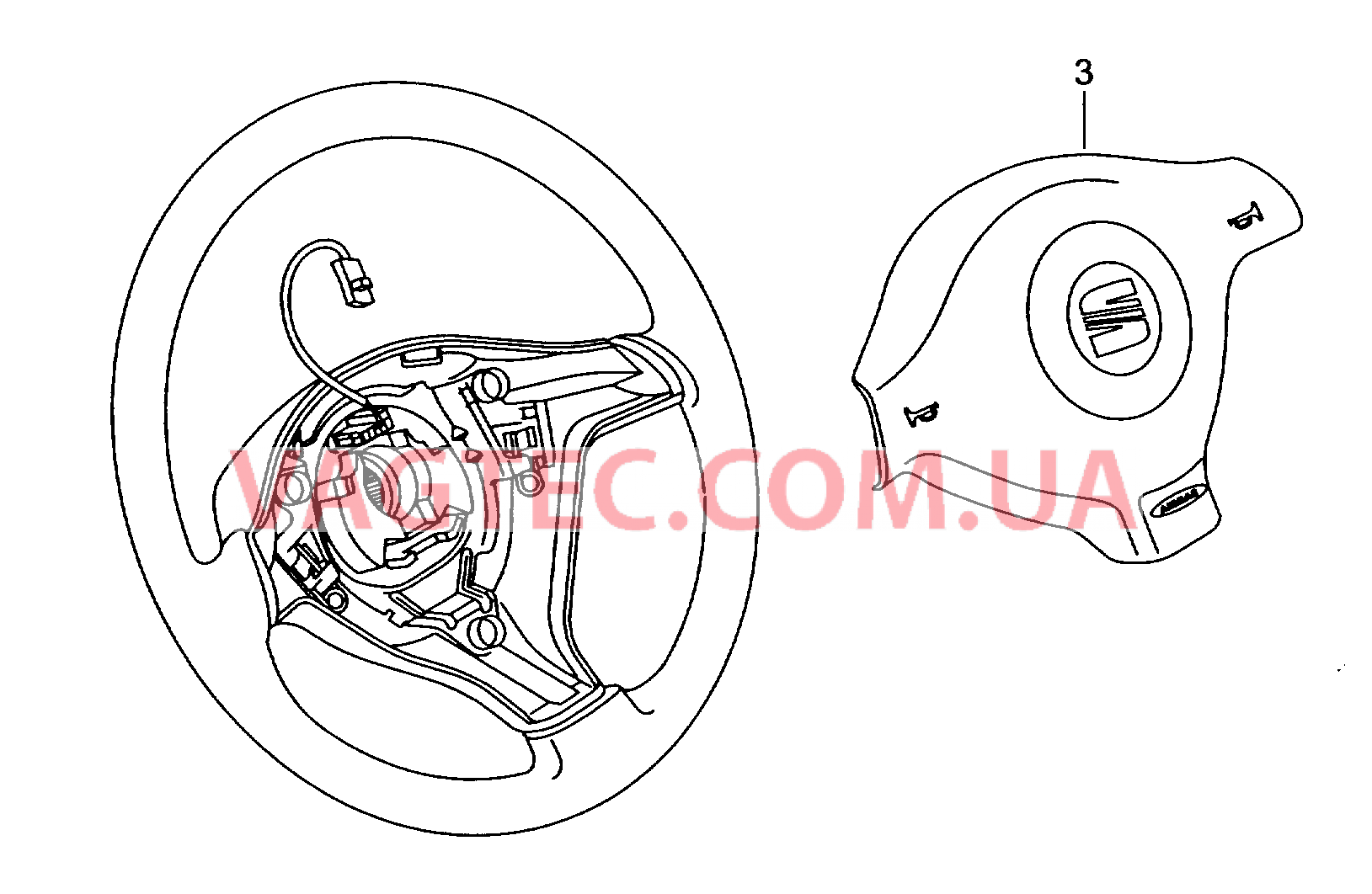 Подушка безопасности (сторона водителя)  для SEAT CO 2005