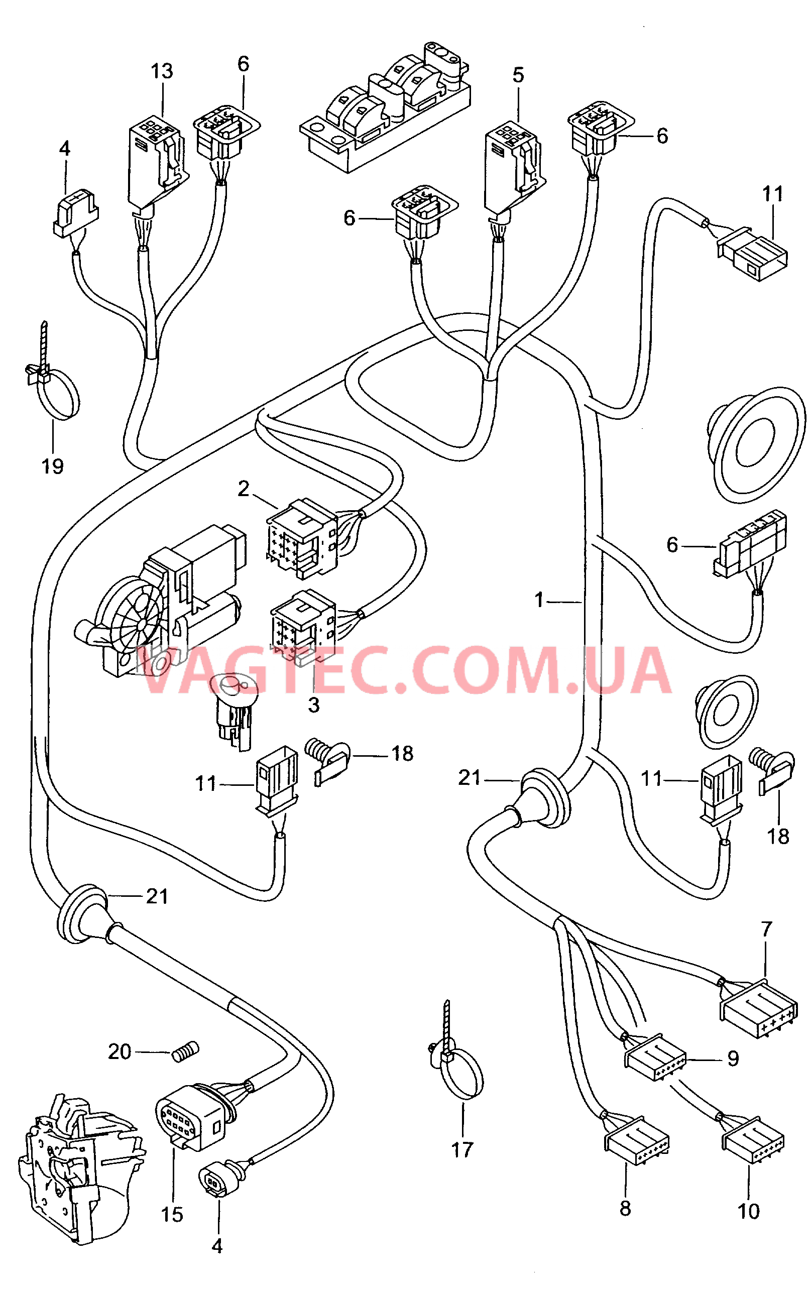 Жгут проводов двери  6L0 971 120/1-TAB 012 569 AT для SEAT CO 2003