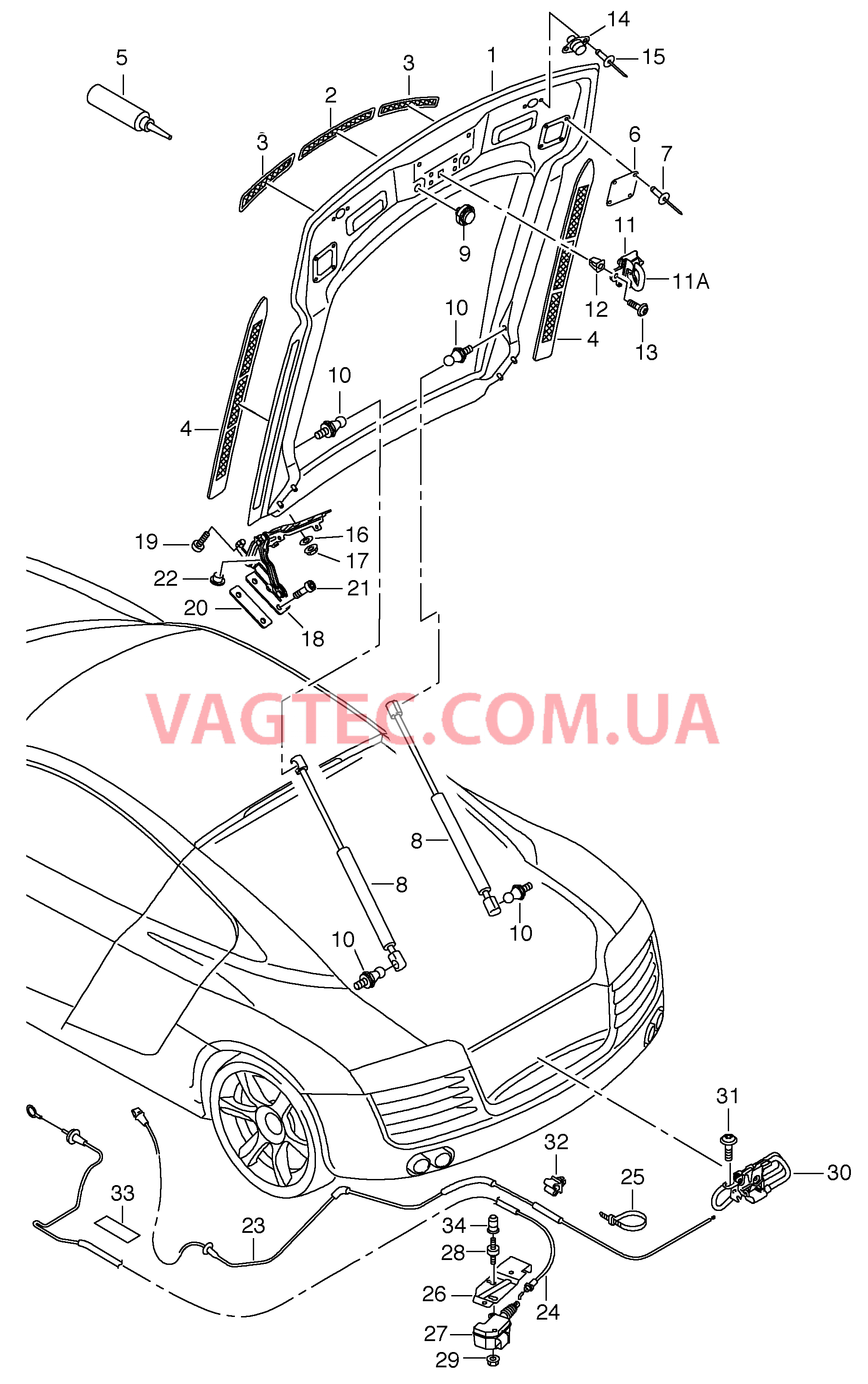 Крышка багажного отсека  для AUDI R8 2011