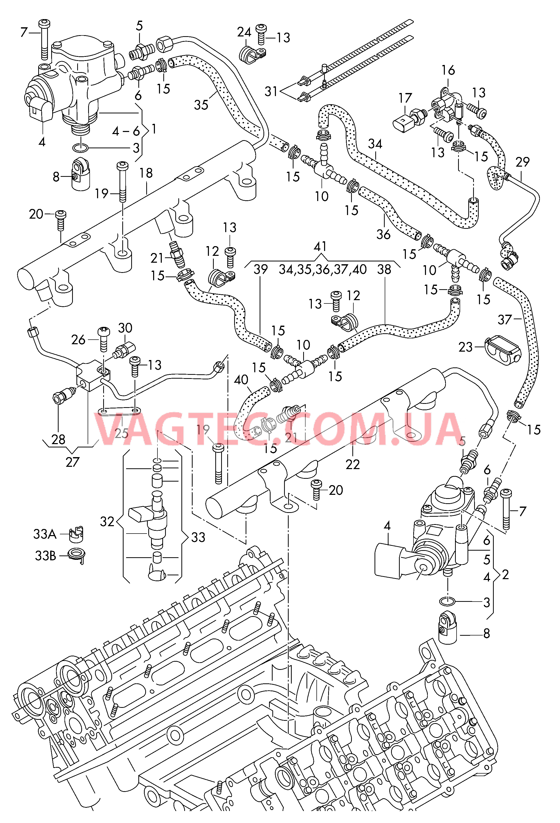 Топливный насос Топливопровод Форсунка  для AUDI R8 2008