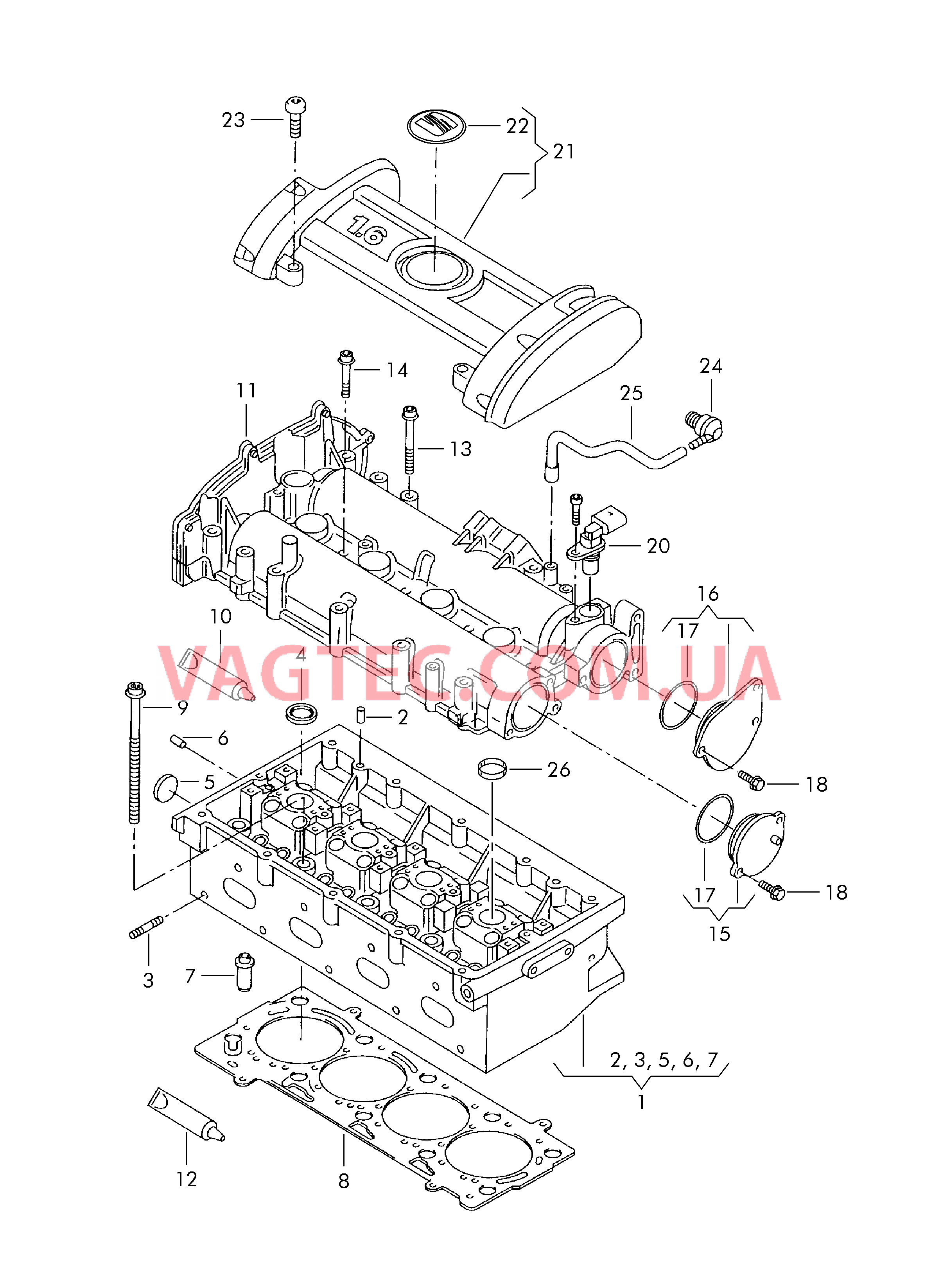 Головка блока цилиндров Крышка ГБЦ Кожух  для SEAT Ibiza 2010-1