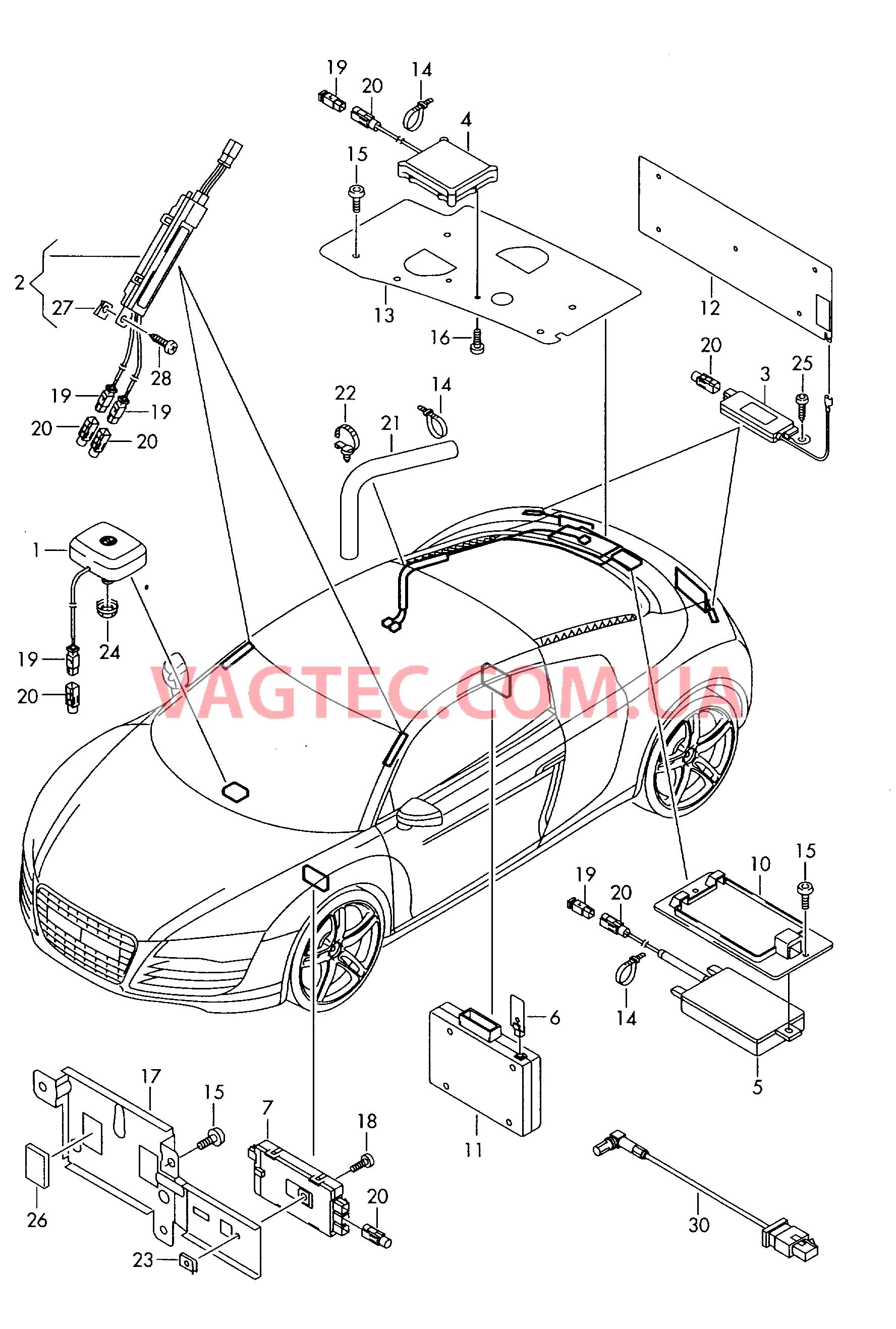 Антенна Усилитель антенны  для AUDI R8 2012