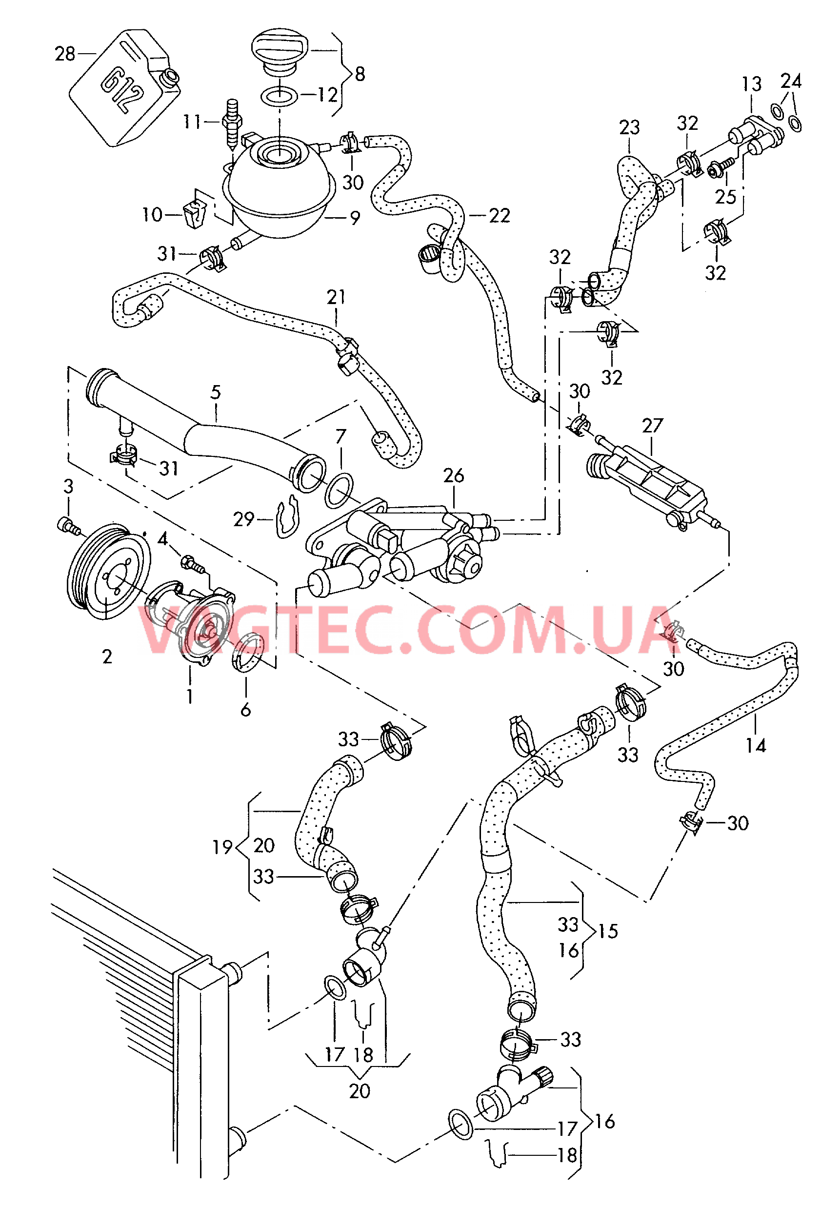 Насос системы охлаждения Шланги ОЖ и трубки  для SEAT Ibiza 2011