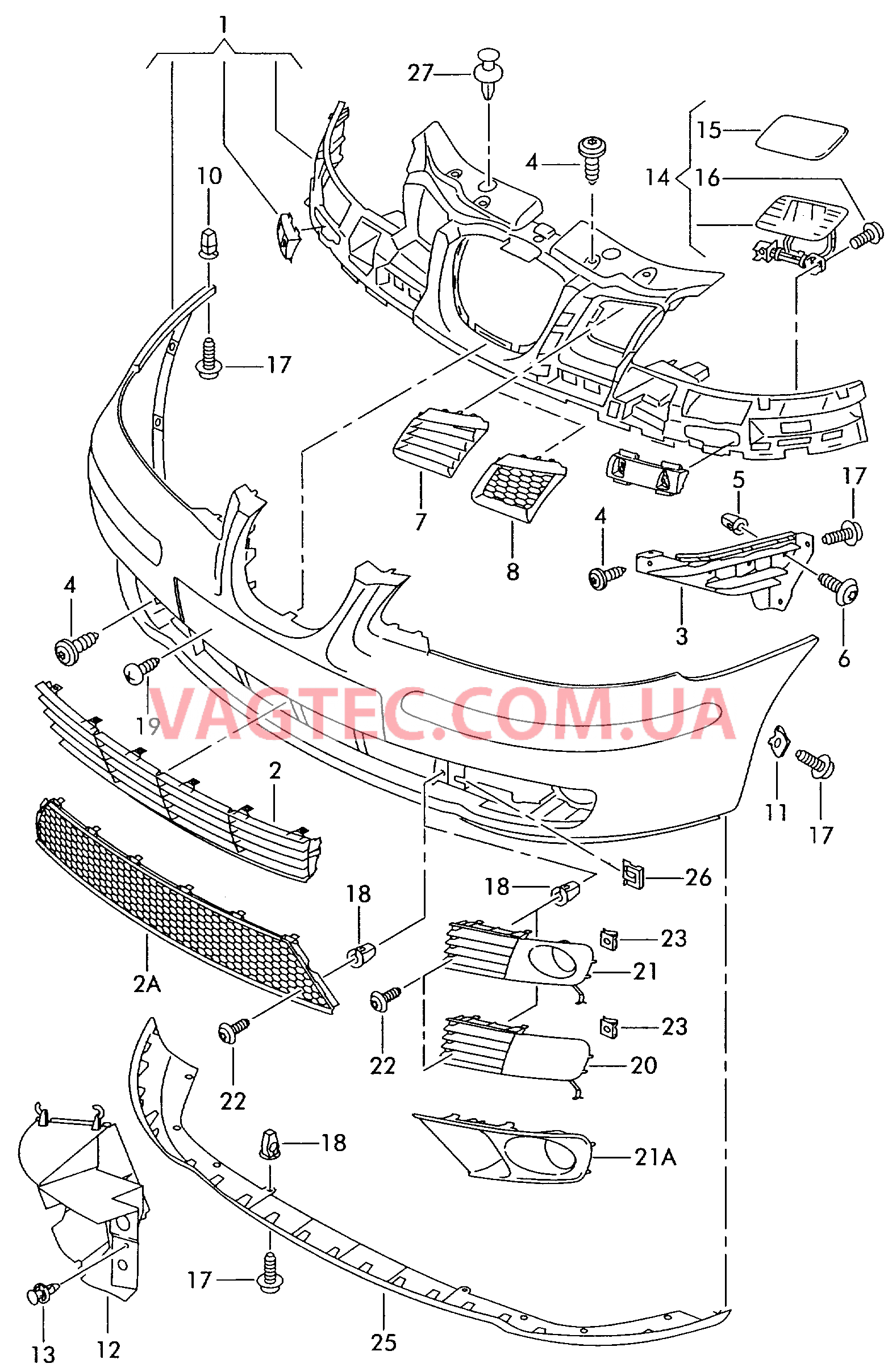 Бампер  F             >> 6L-6-125 000 для SEAT CO 2007