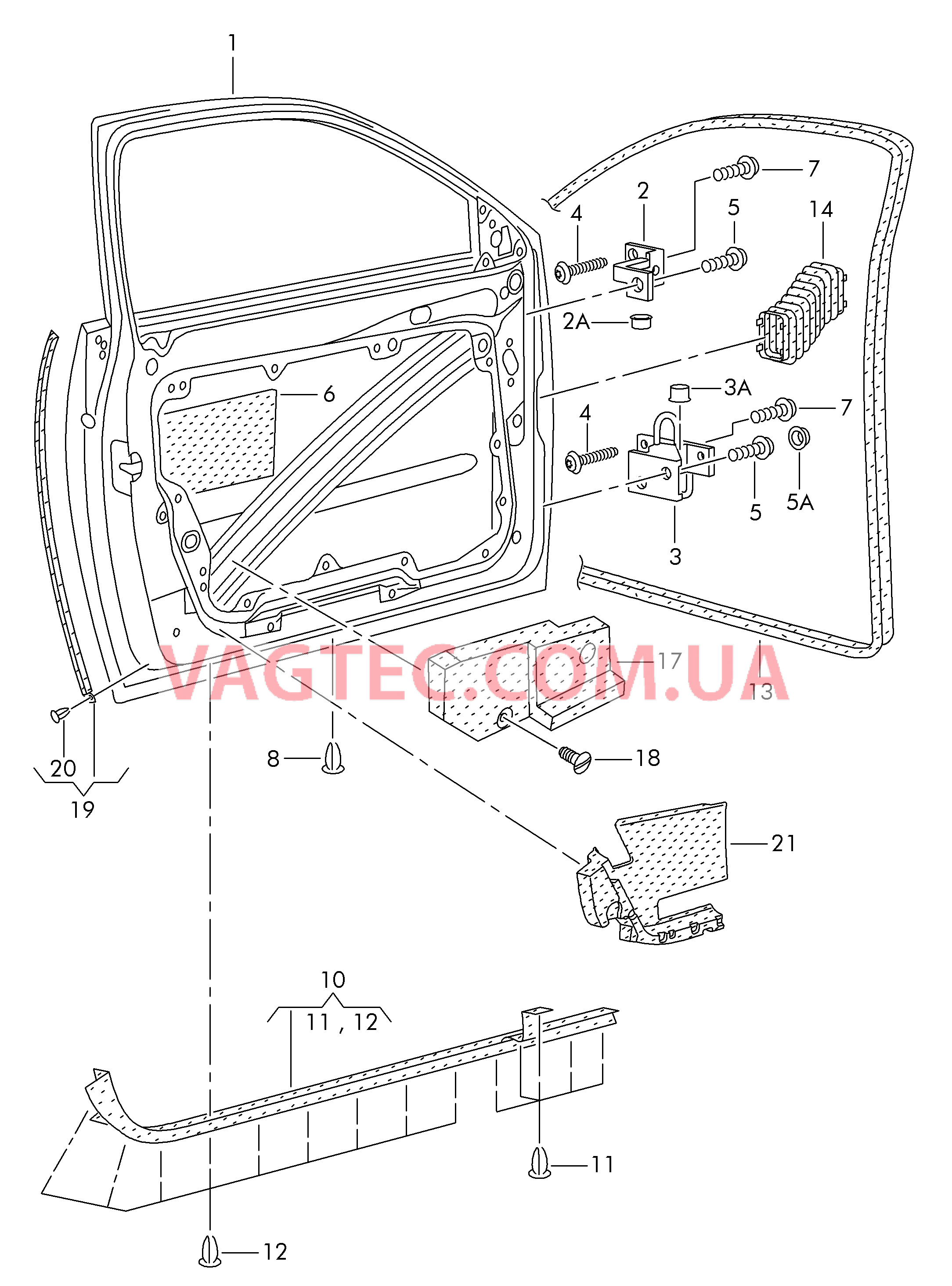 Двери Петля двери Уплотнитель двери  для SEAT CO 2008