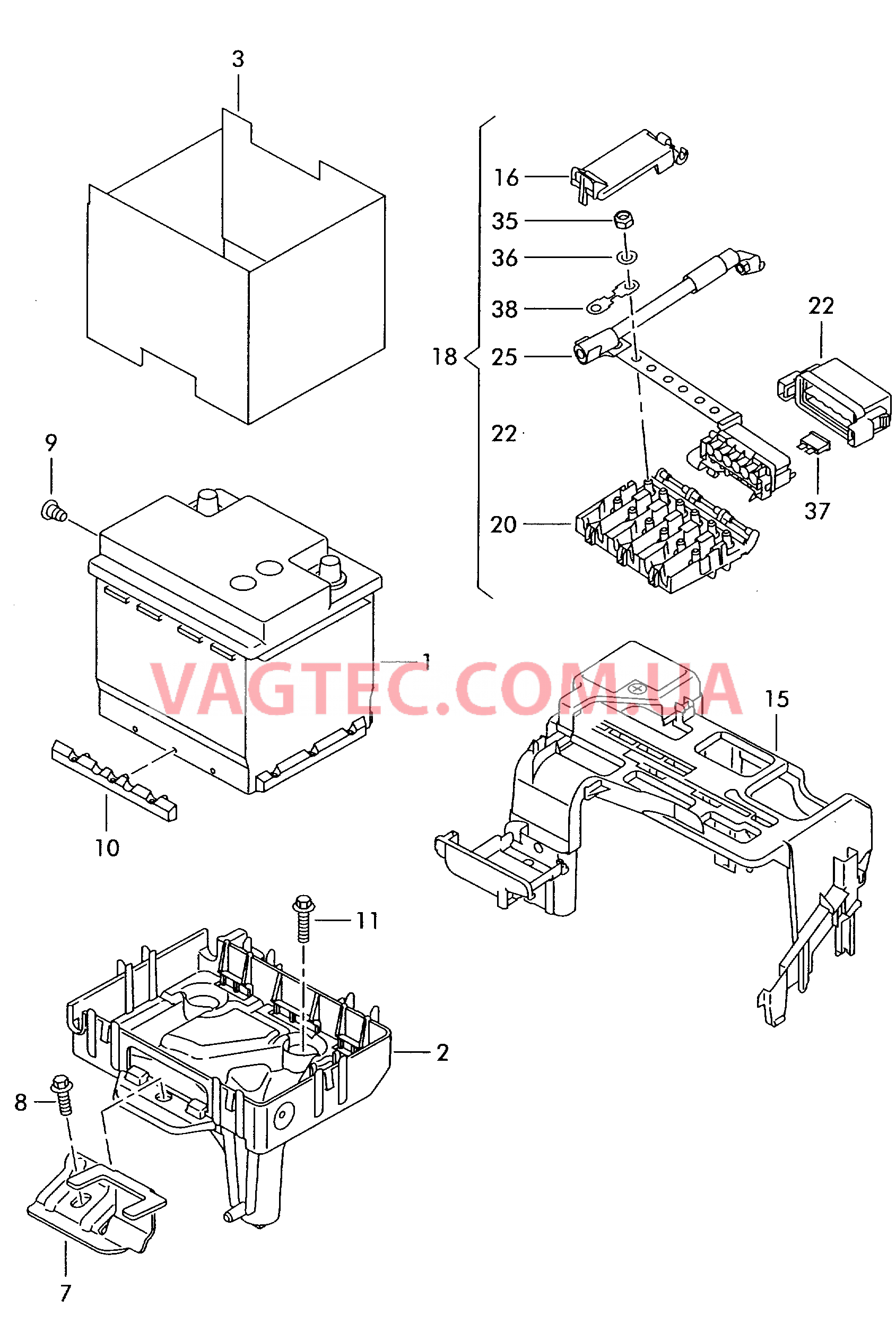 АКБ Крепление АКБ Гнездо для предохранителя  для SEAT CO 2006