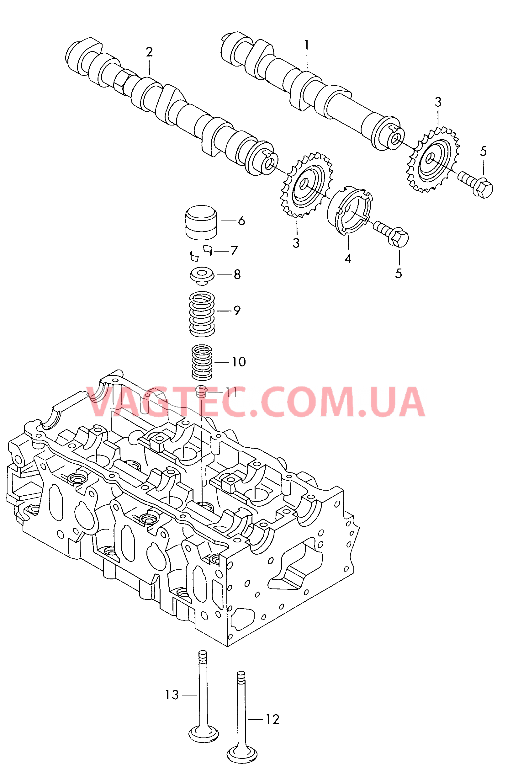 Распределительный вал, клапаны  для SEAT Toledo 2001