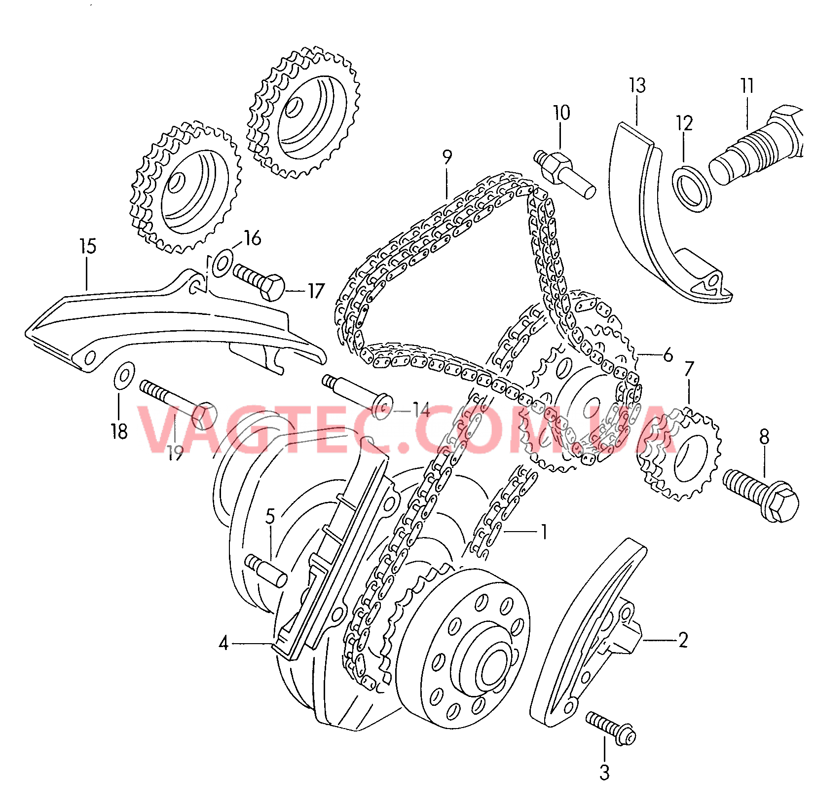 Цепь ГРМ Планка успокоителя  для VOLKSWAGEN Transporter 2001