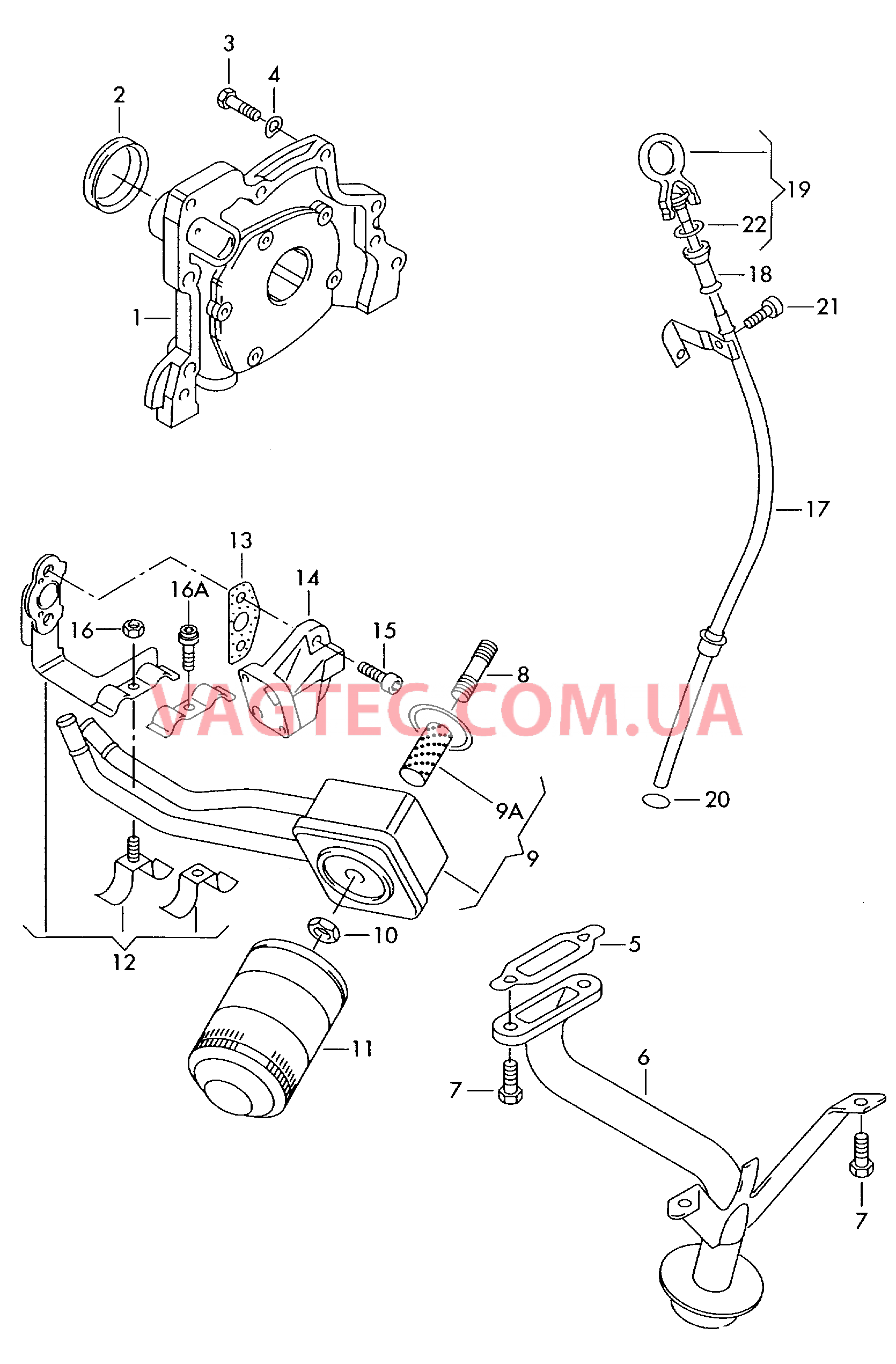Насос, масляный Фильтр, масляный Маслоизмерительный щуп  для SEAT Leon 2000