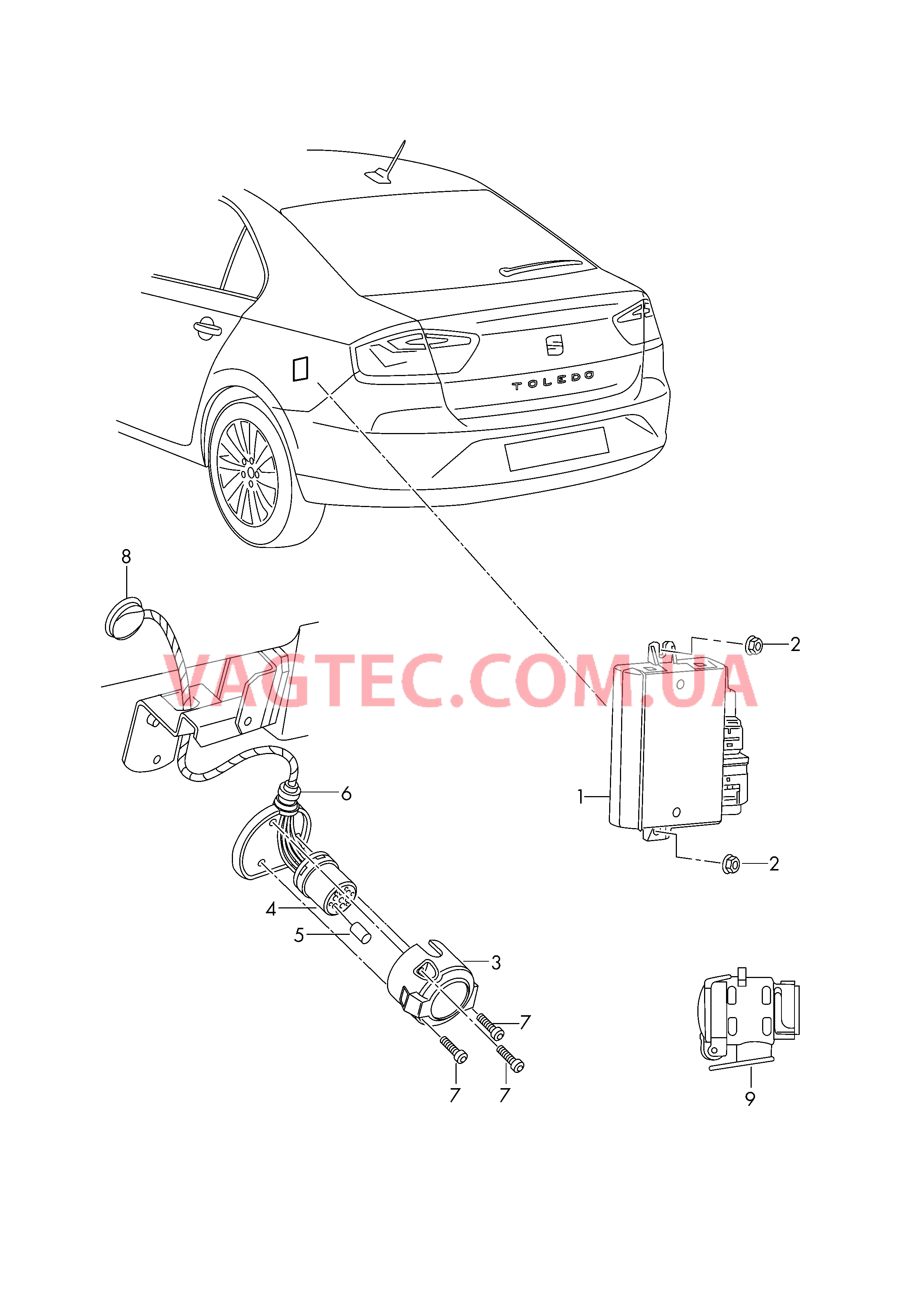 Электрические детали для прицепа  для SEAT Toledo 2017