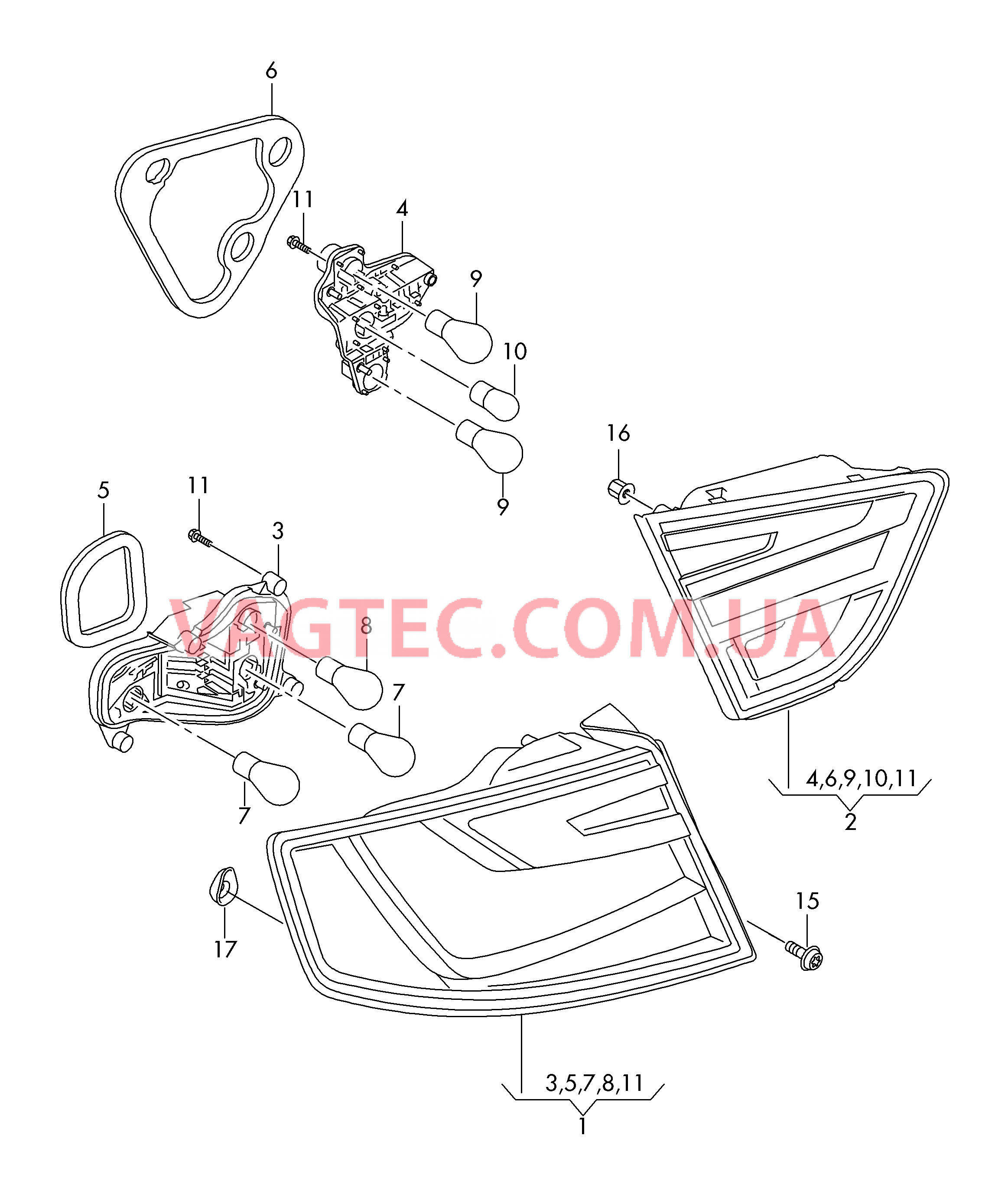 Задний фонарь  для SEAT Toledo 2013