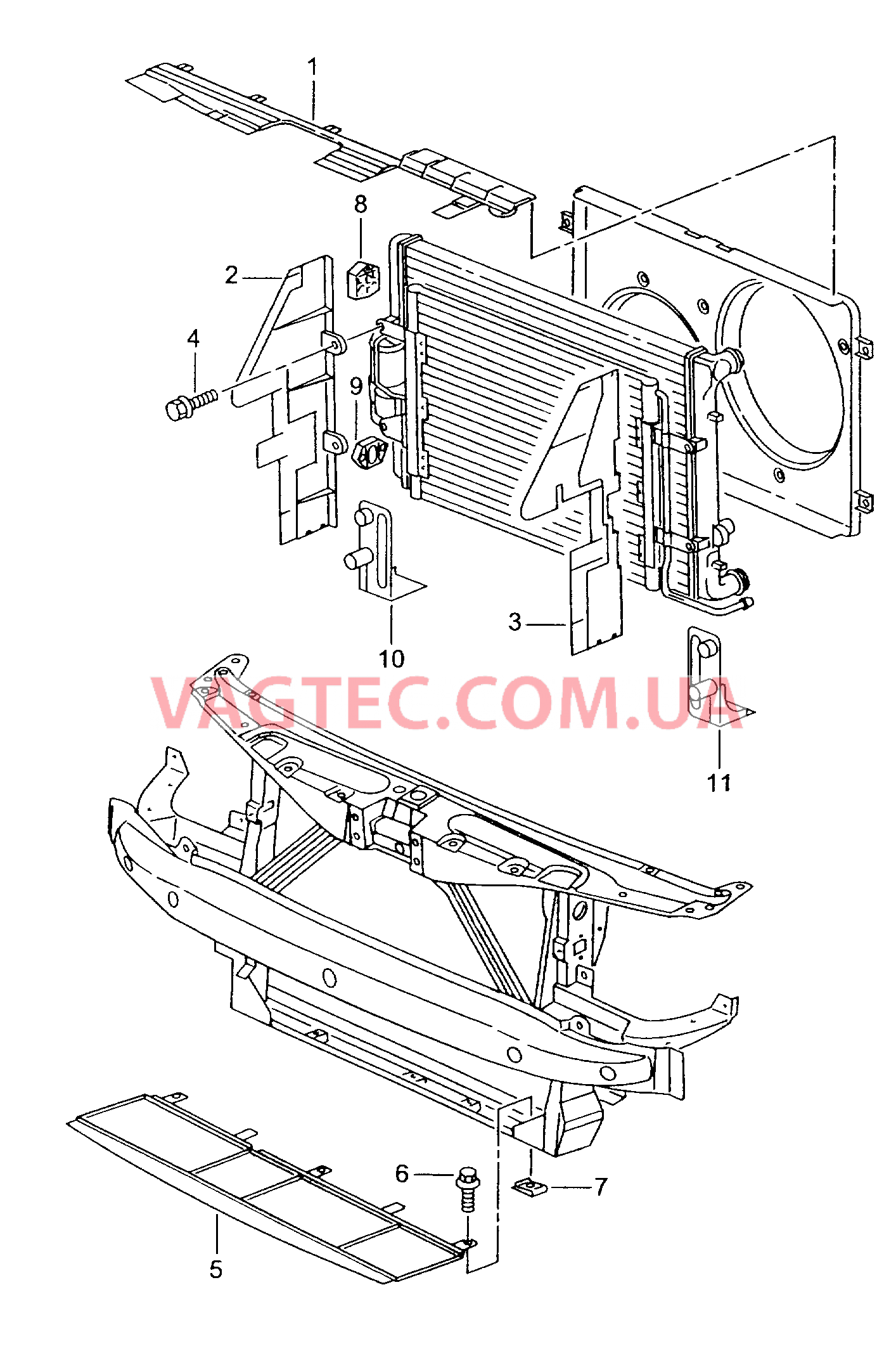 Кожух для радиатора ОЖ Трубопровод пневмосистемы  для SEAT Toledo 2004