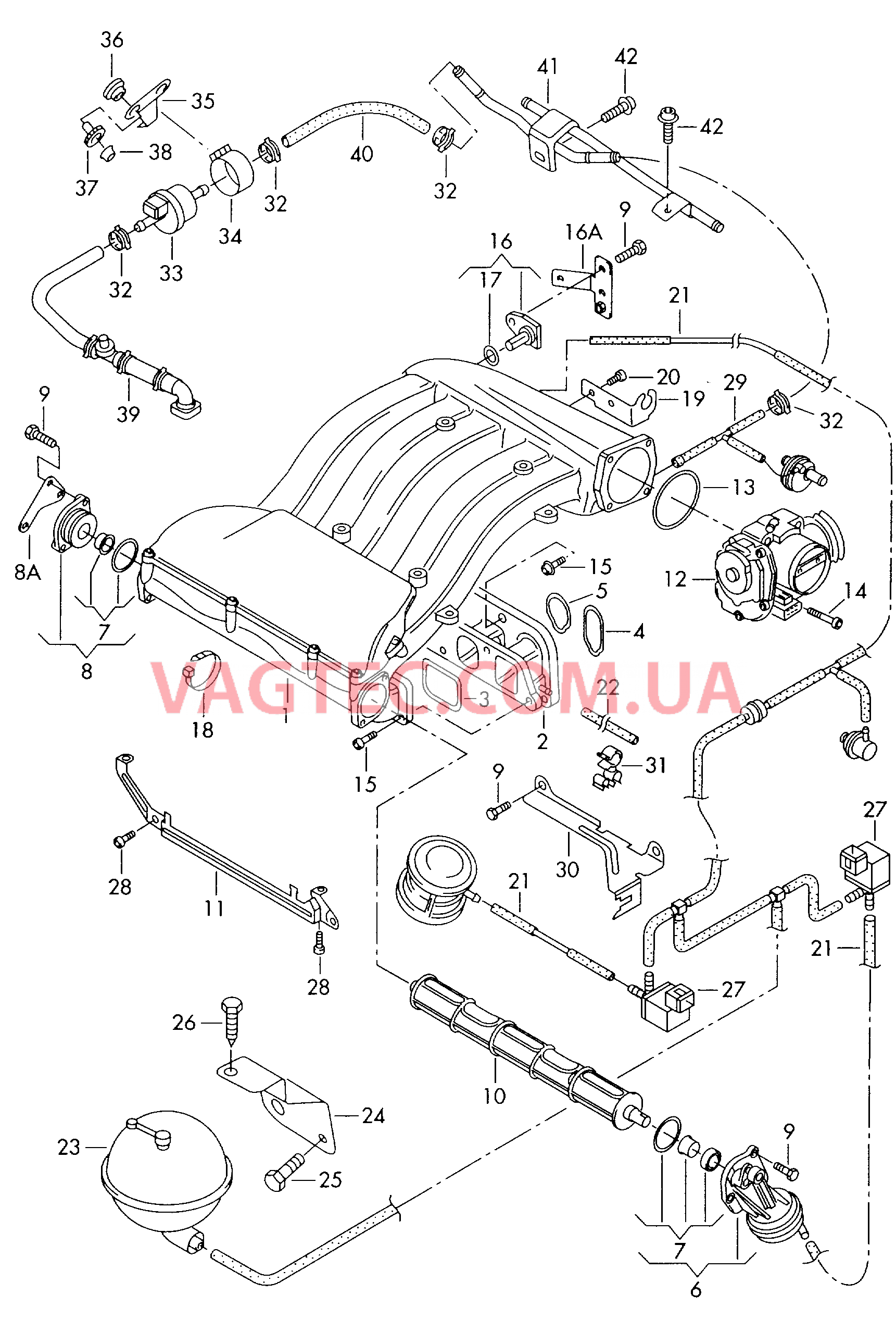 Cистема впуска воздуха VW GOLF  Корпус дроссельной заслонки VW GOLF  Вакуумная система VW GOLF   для VOLKSWAGEN GOLF 2000