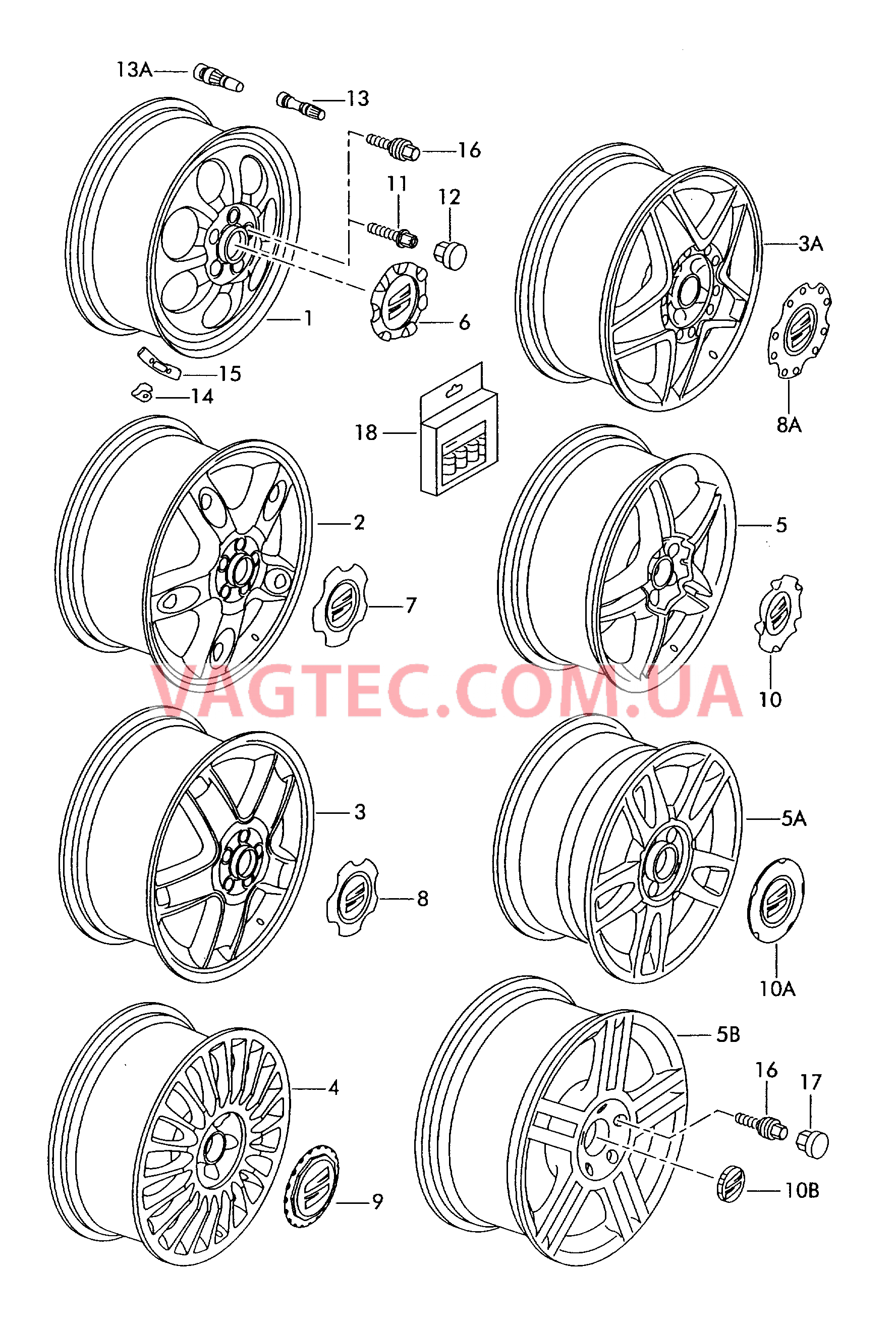 Алюминиевый диск Колпак колеса   F             >> 1M-2-115 000* для SEAT Leon 2002