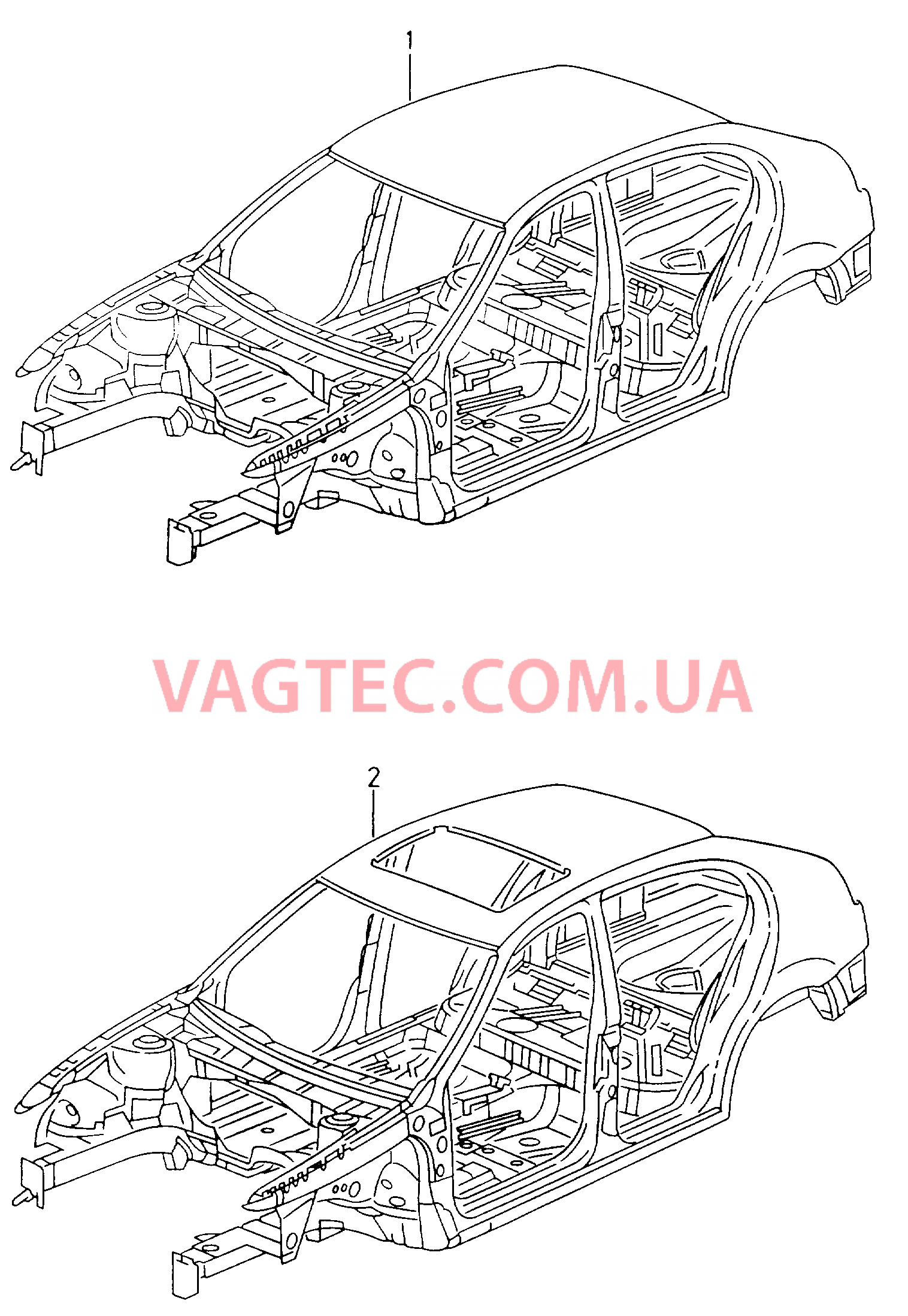 Кузов грунтованный,без капота, крышки багаж.,двер. и крыльев  для SEAT Toledo 2004