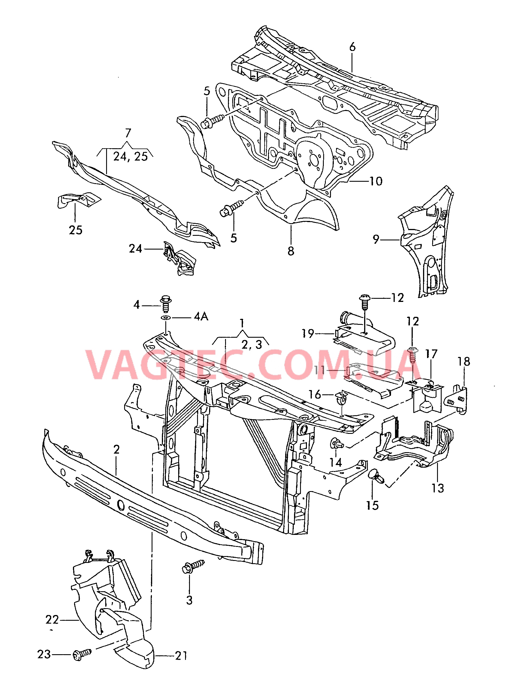 Передняя часть кузова  для SEAT Toledo 2000